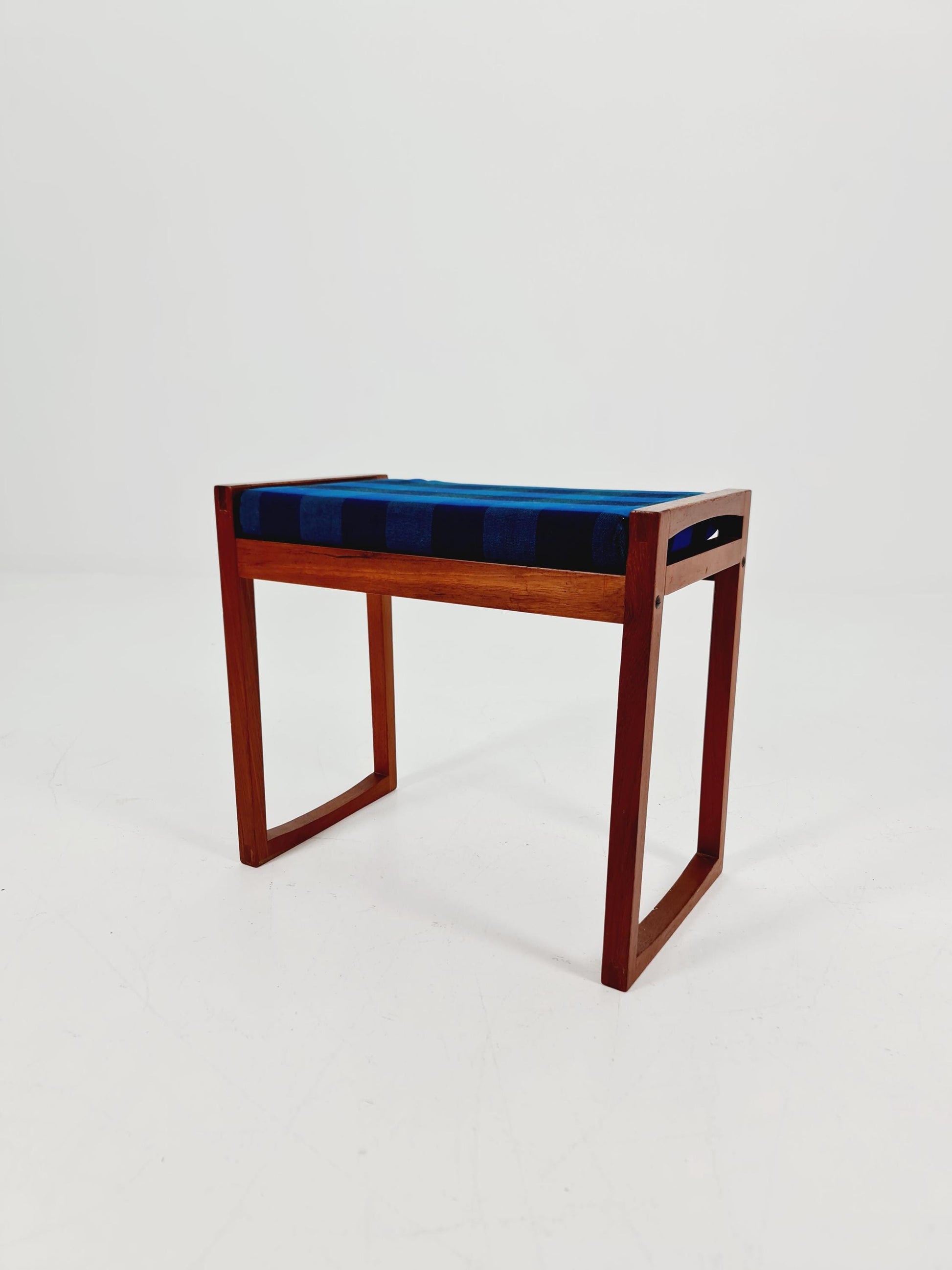 Vintage Danish teak dining stool ottoman 1960s