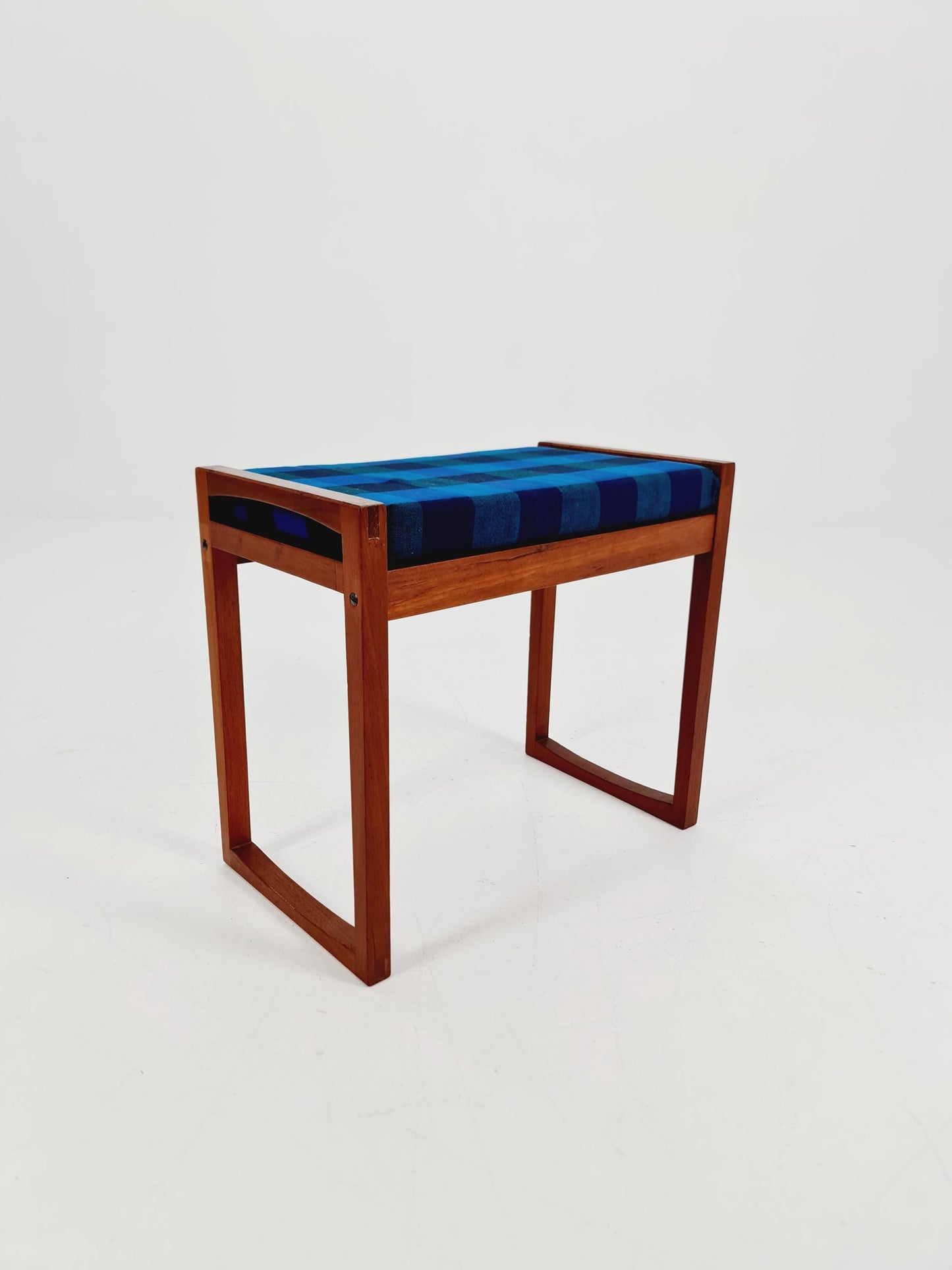 Vintage Danish teak dining stool ottoman 1960s