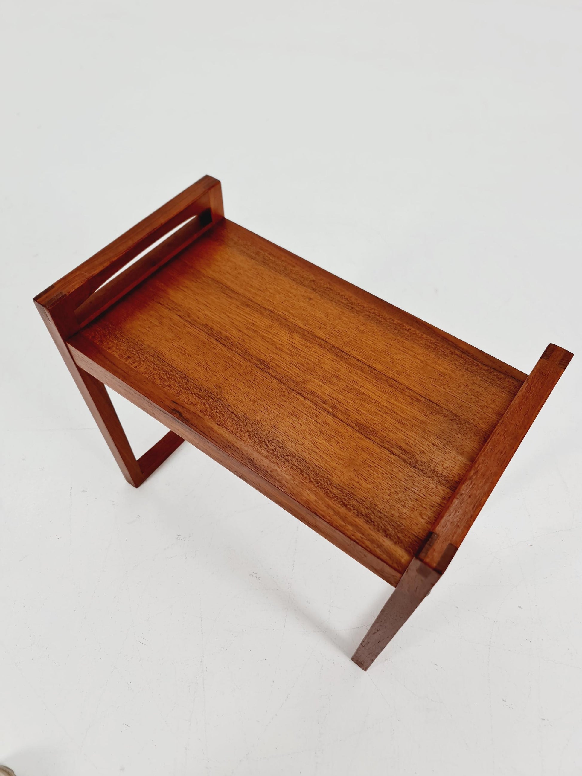 Vintage Danish teak dining stool ottoman 1960s