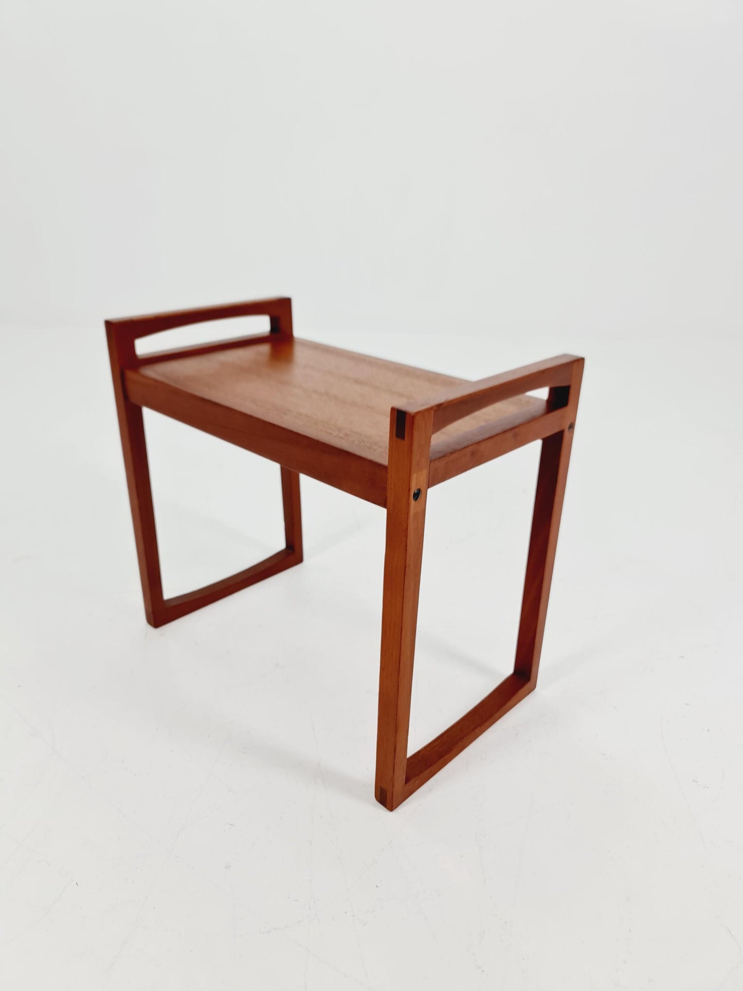 Vintage Danish teak dining stool ottoman 1960s
