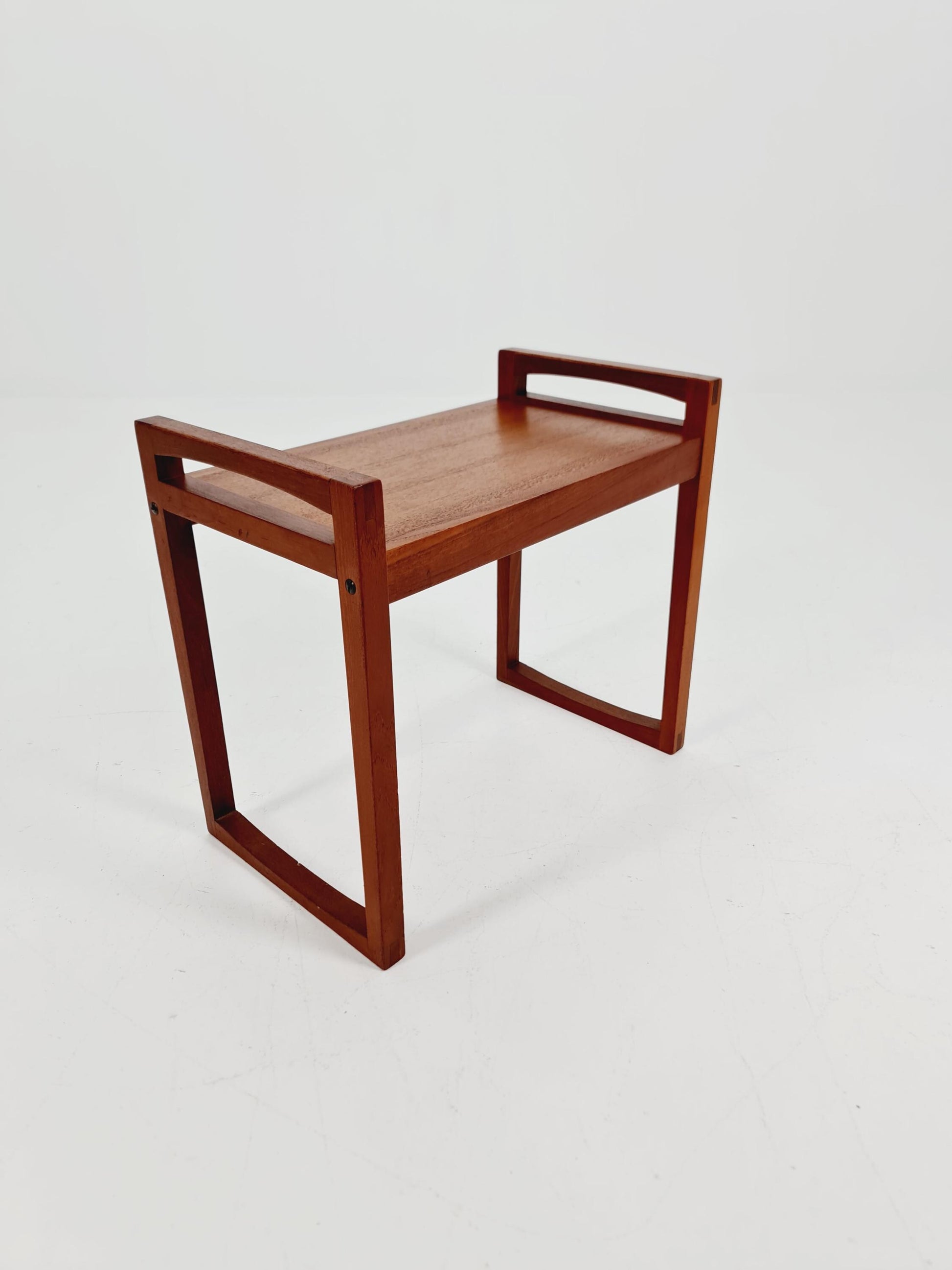 Vintage Danish teak dining stool ottoman 1960s