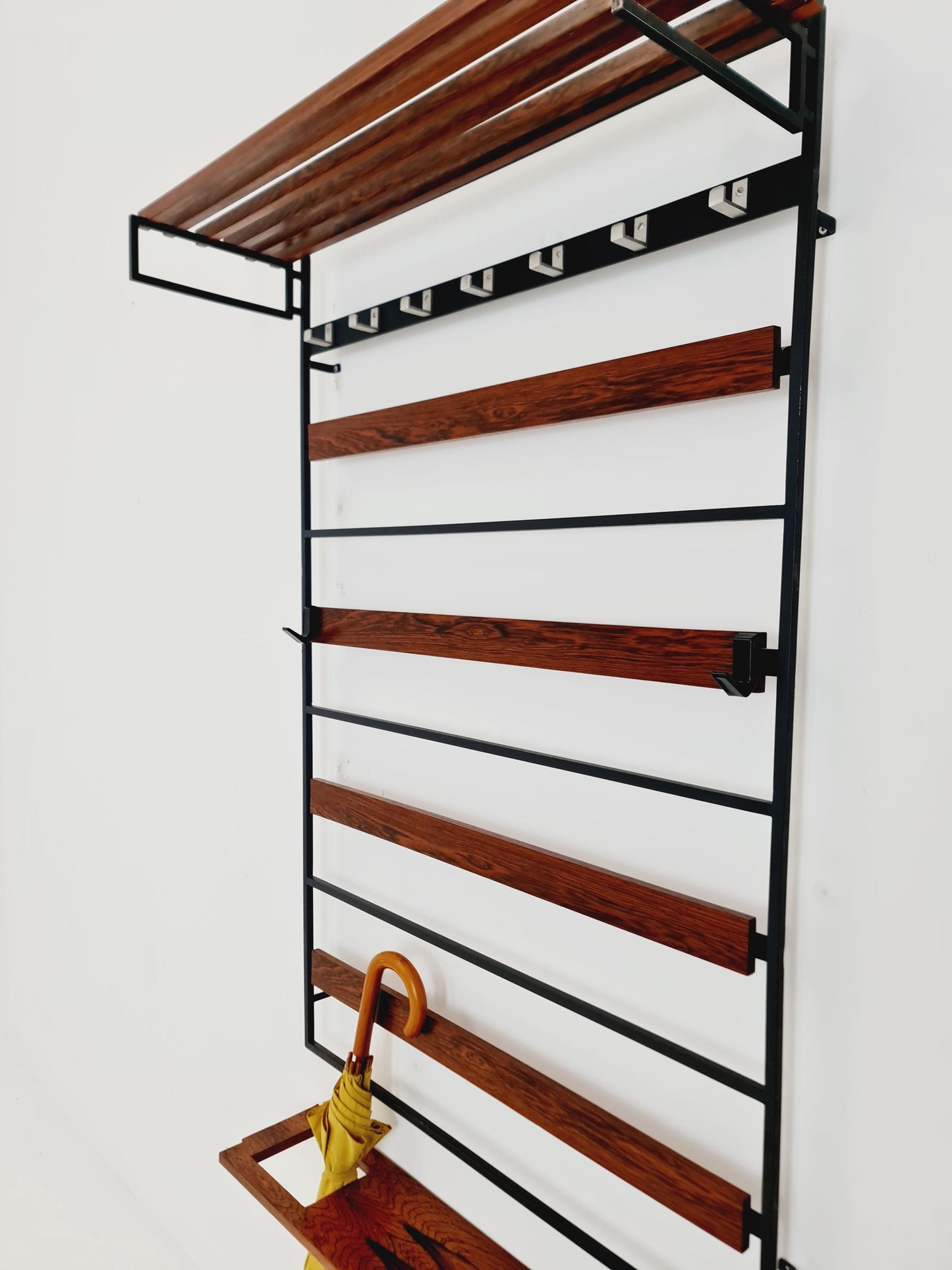Germany Mid Century Rosewood wardrobe Set coat rack/ hallway wall wardrobe/ With Mirorr, Flor Cabinet 1960s