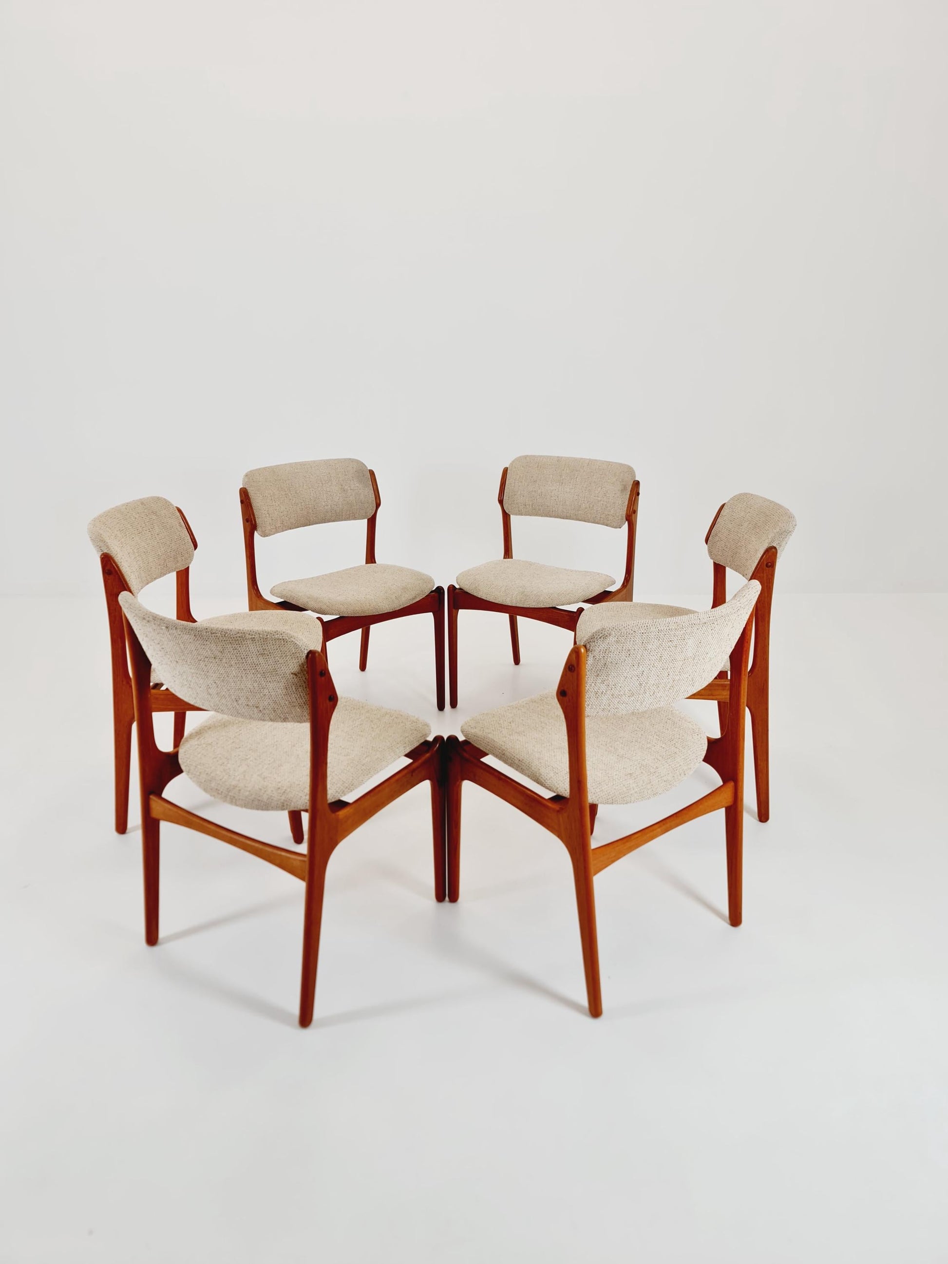 Vintage Danish teak dining/desk chairs by Erik Buch for O D Möbler, 1960s Set of 6