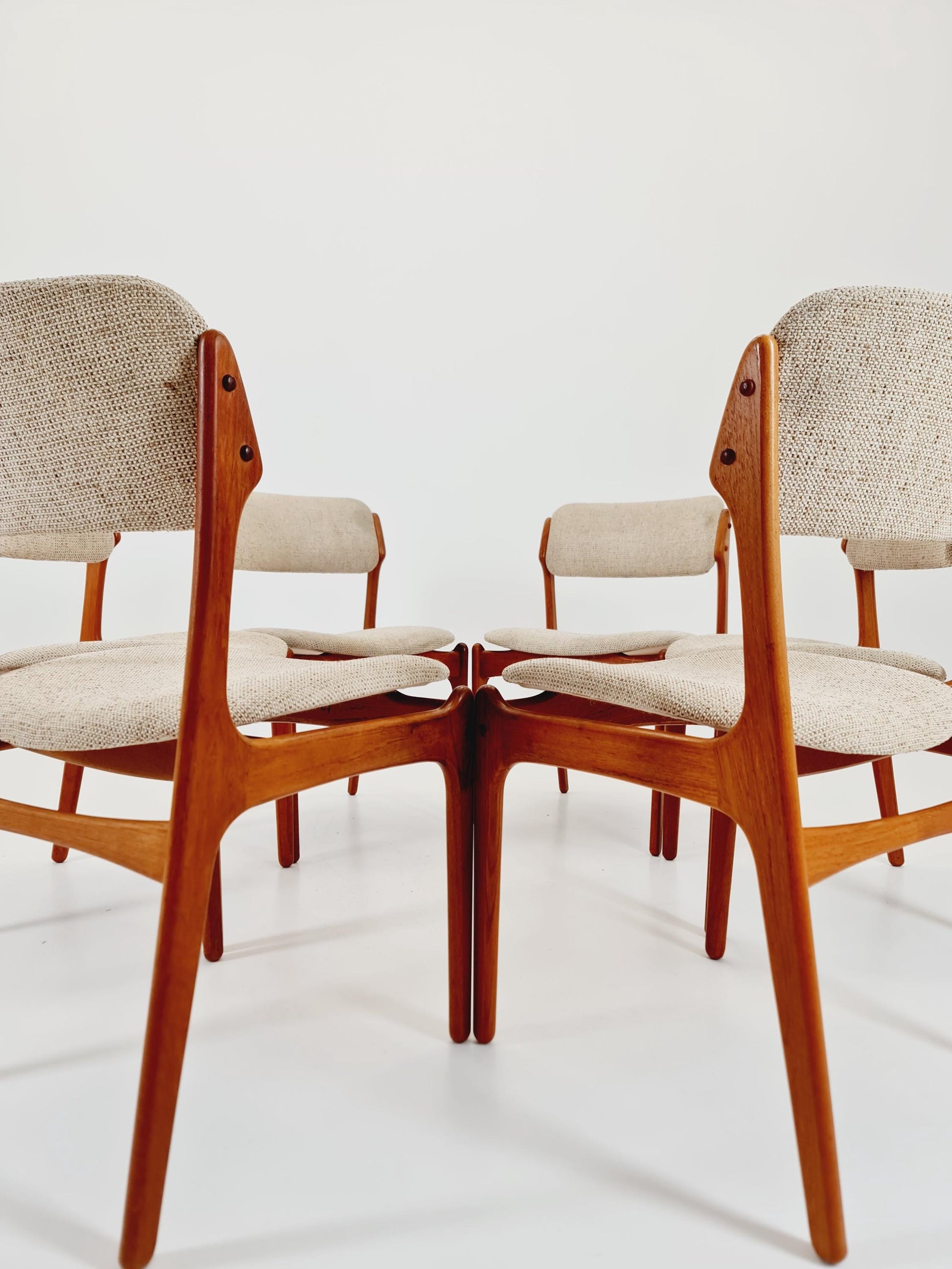 Vintage Danish teak dining/desk chairs by Erik Buch for O D Möbler, 1960s Set of 6