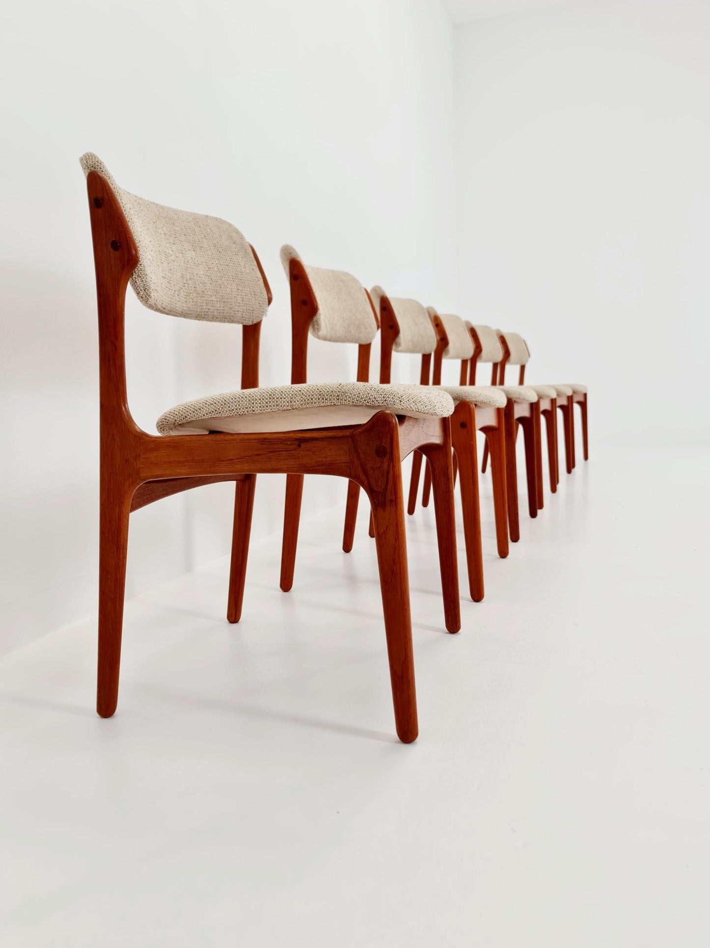 Vintage Danish teak dining/desk chairs by Erik Buch for O D Möbler, 1960s Set of 6
