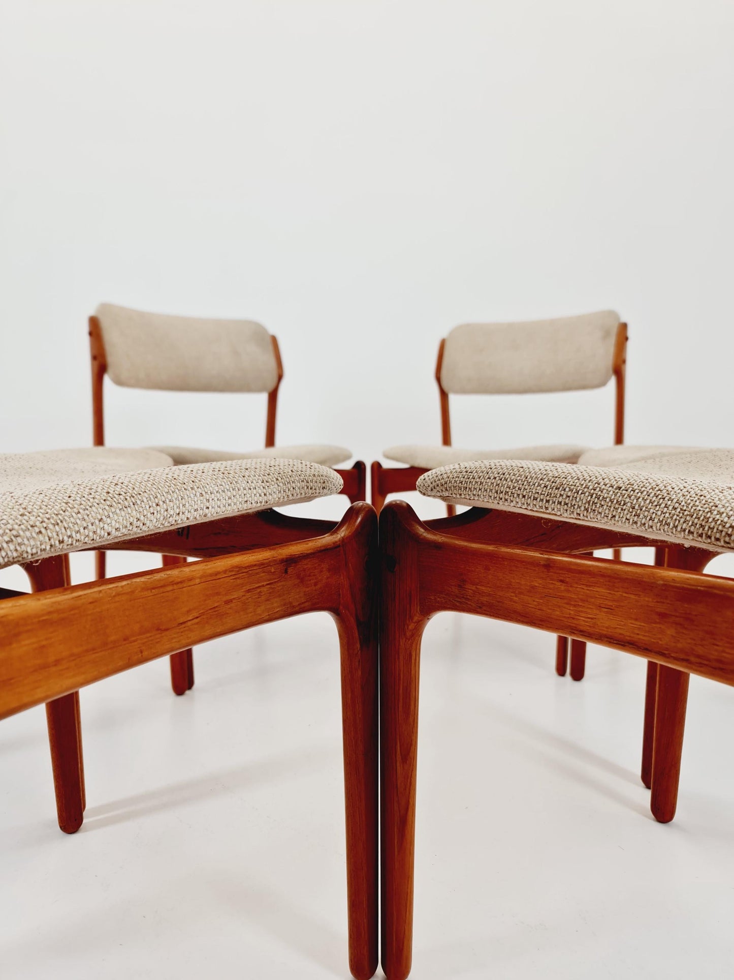 Vintage Danish teak dining/desk chairs by Erik Buch for O D Möbler, 1960s Set of 6
