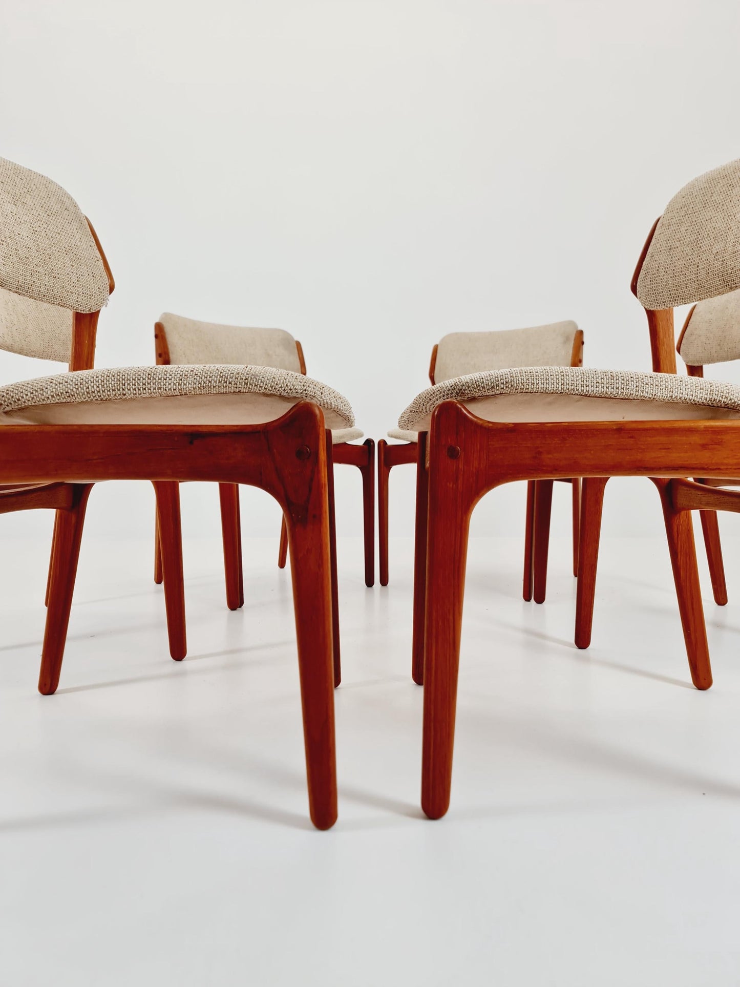 Vintage Danish teak dining/desk chairs by Erik Buch for O D Möbler, 1960s Set of 6