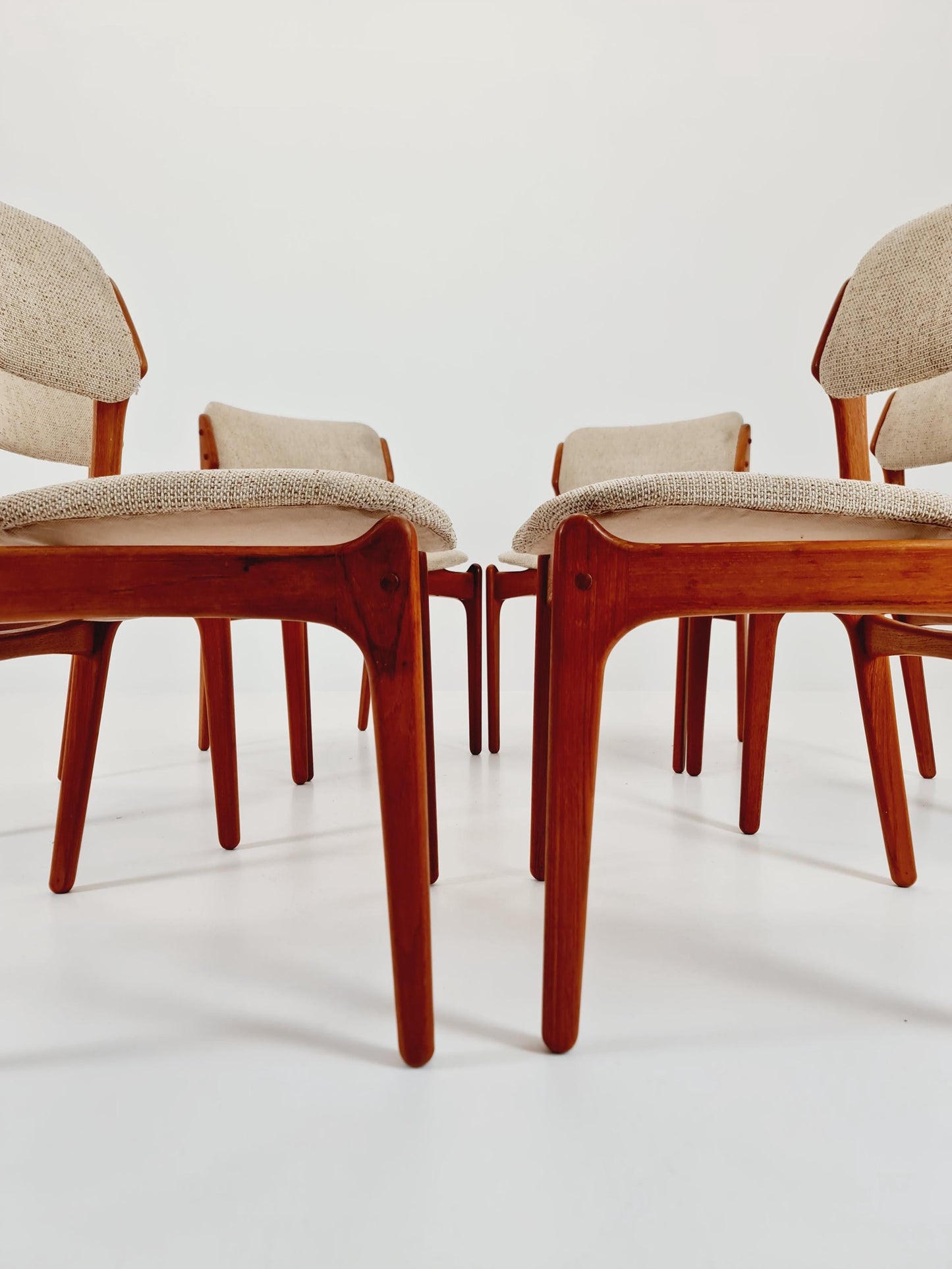 Vintage Danish teak dining/desk chairs by Erik Buch for O D Möbler, 1960s Set of 6