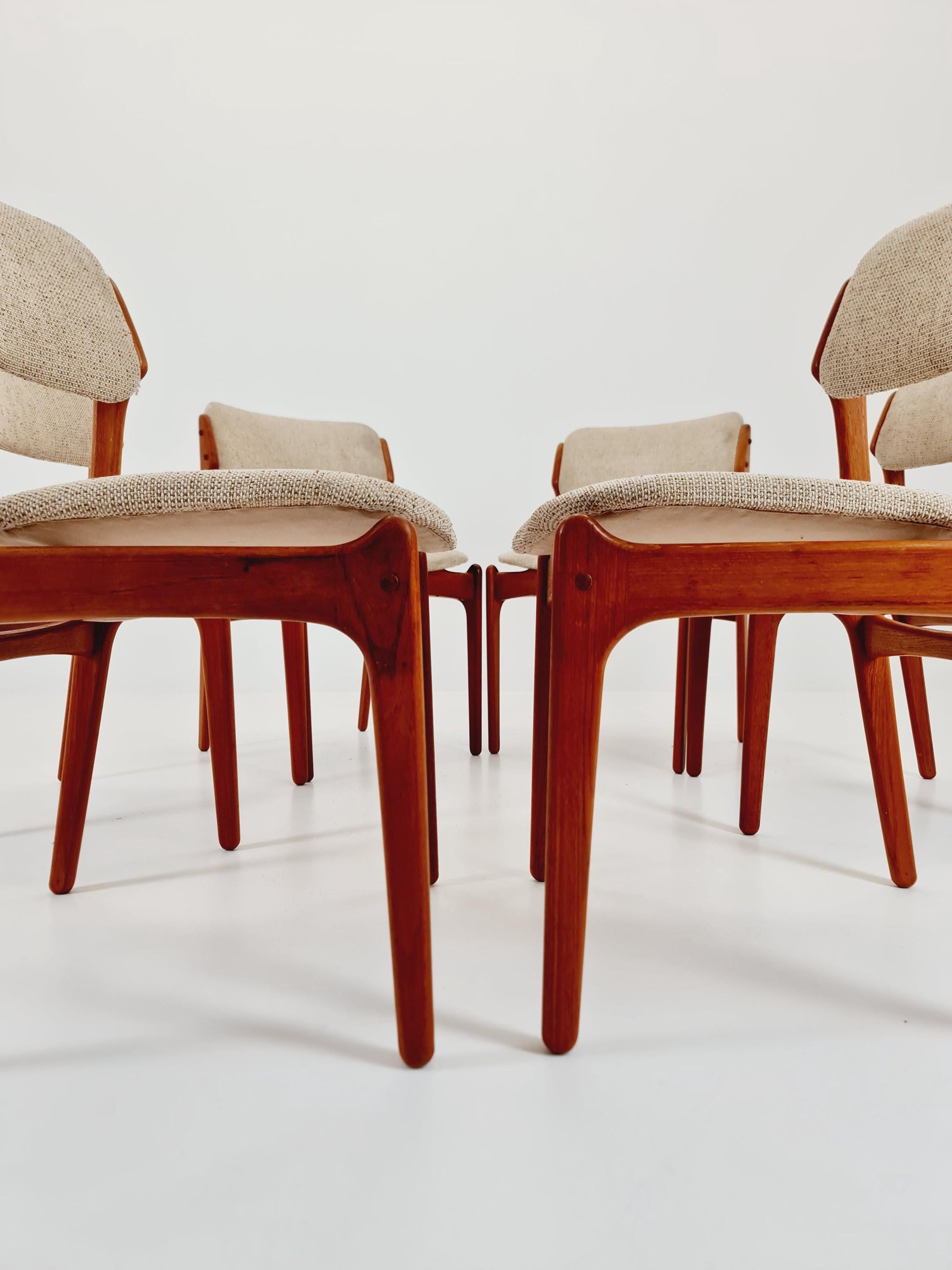 Vintage Danish teak dining/desk chairs by Erik Buch for O D Möbler, 1960s Set of 6