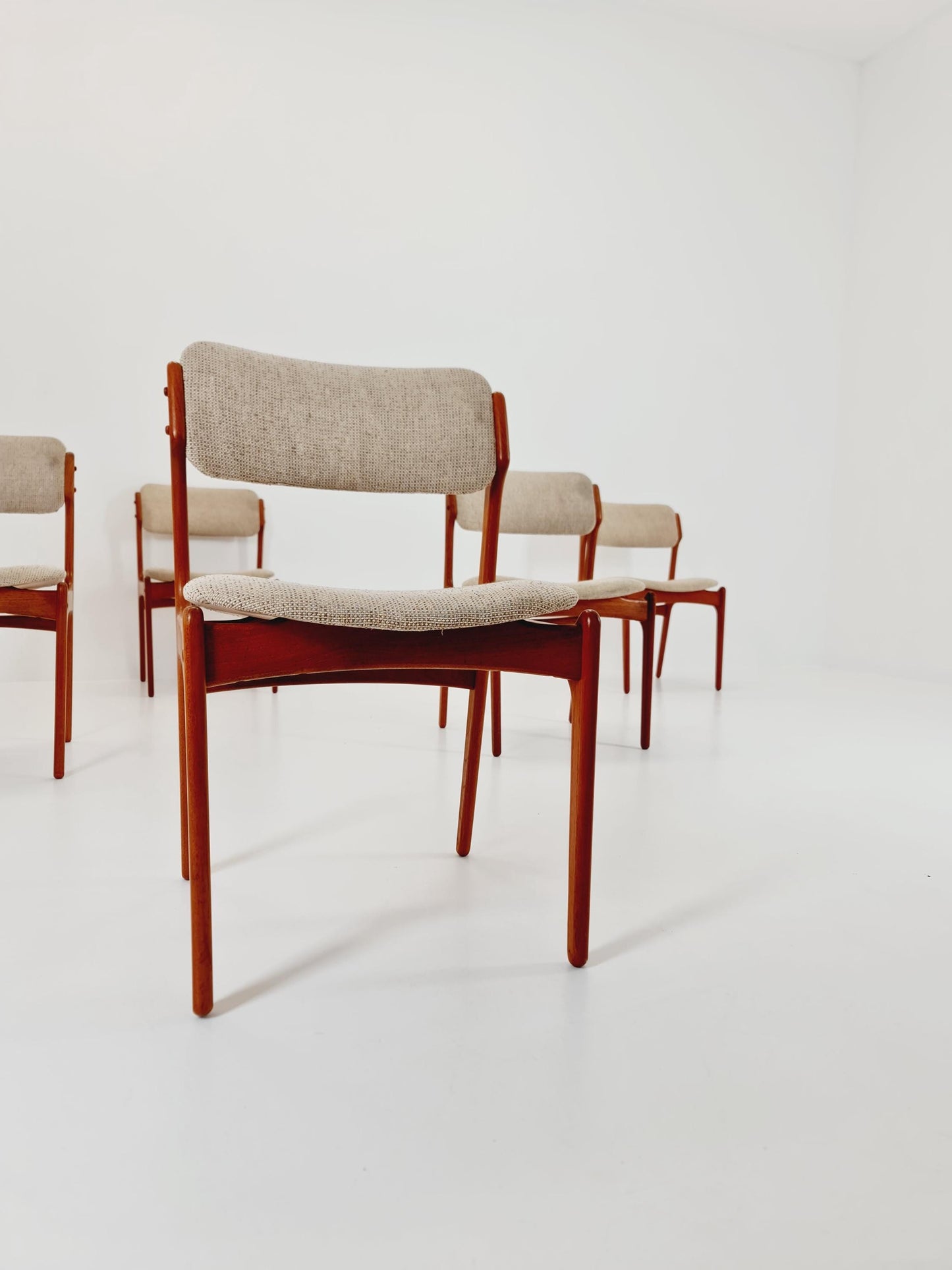 Vintage Danish teak dining/desk chairs by Erik Buch for O D Möbler, 1960s Set of 6