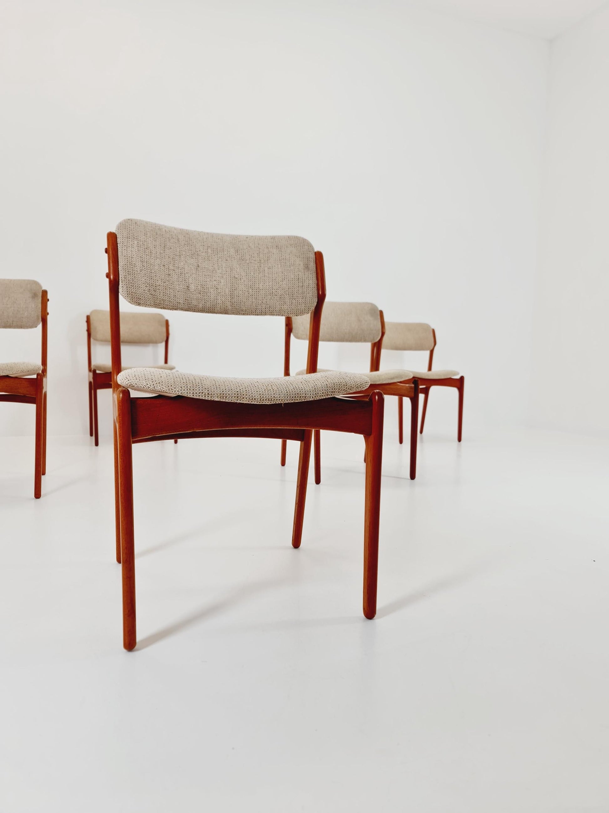 Vintage Danish teak dining/desk chairs by Erik Buch for O D Möbler, 1960s Set of 6