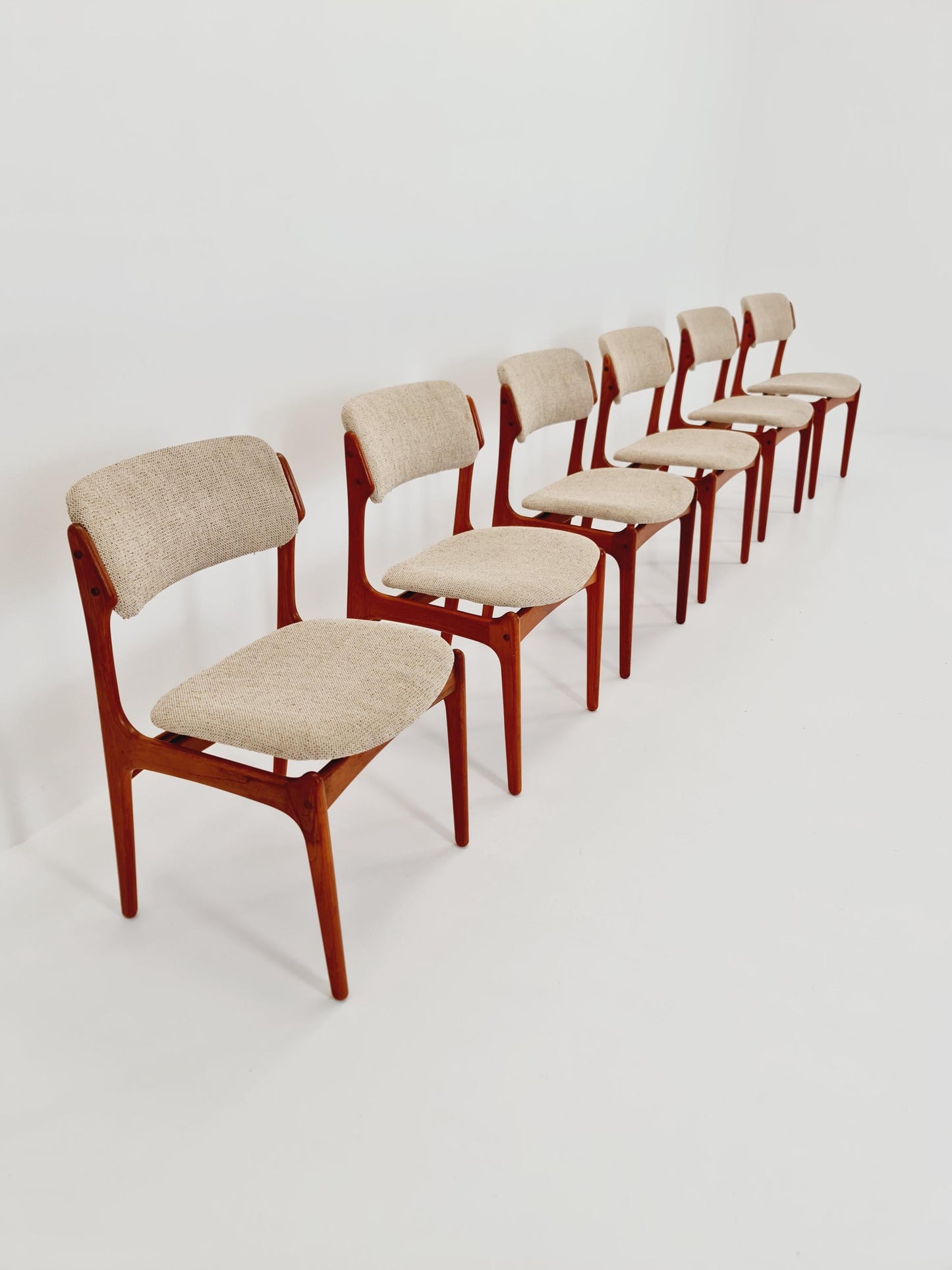Vintage Danish teak dining/desk chairs by Erik Buch for O D Möbler, 1960s Set of 6