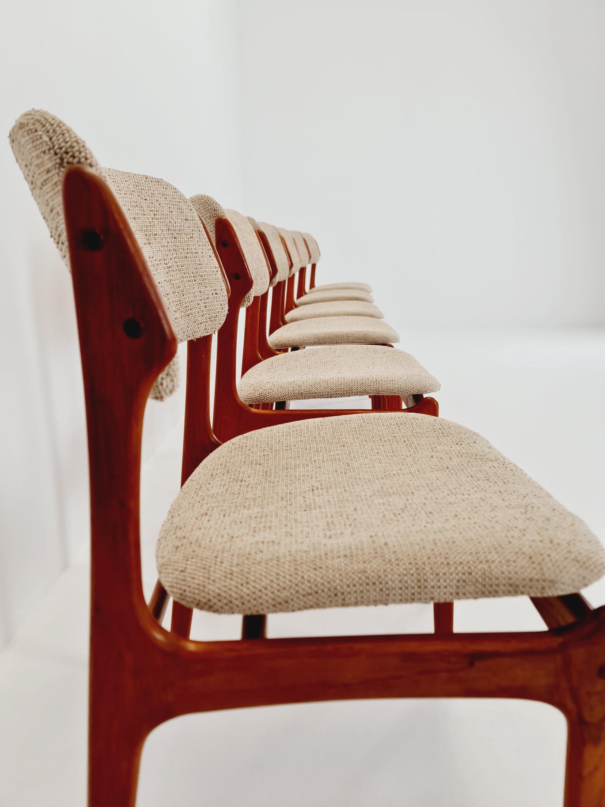 Vintage Danish teak dining/desk chairs by Erik Buch for O D Möbler, 1960s Set of 6