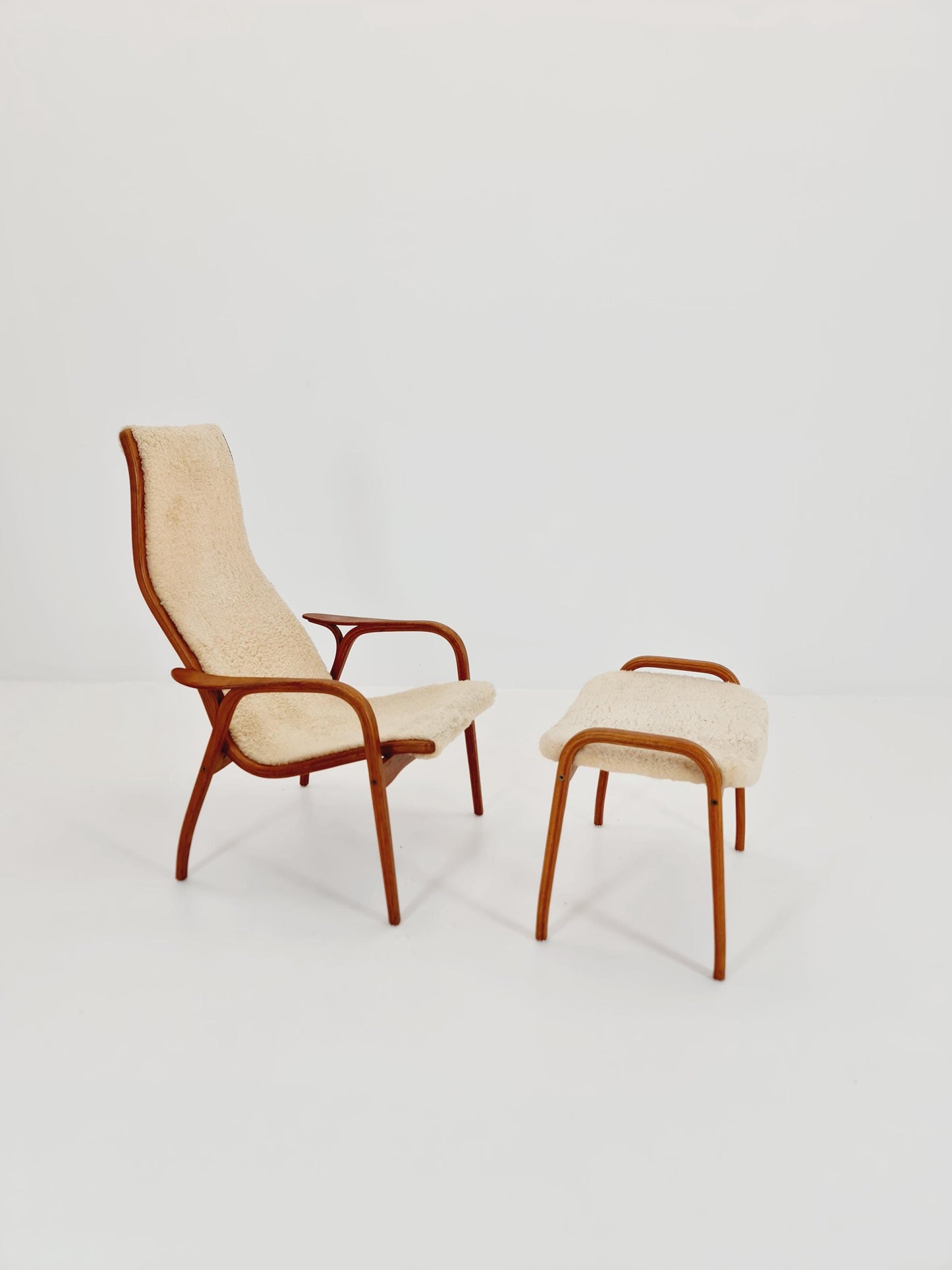 Mid century Lamino Armchair and foot stool By Yngve Ekstöm For Swedese 1960