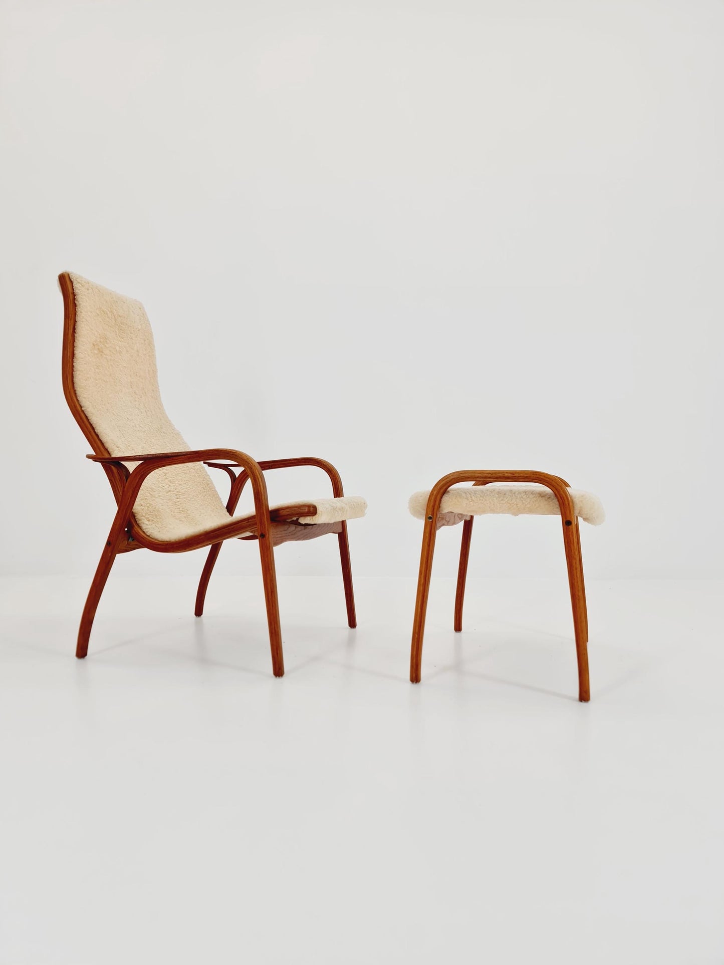 Mid century Lamino Armchair and foot stool By Yngve Ekstöm For Swedese 1960