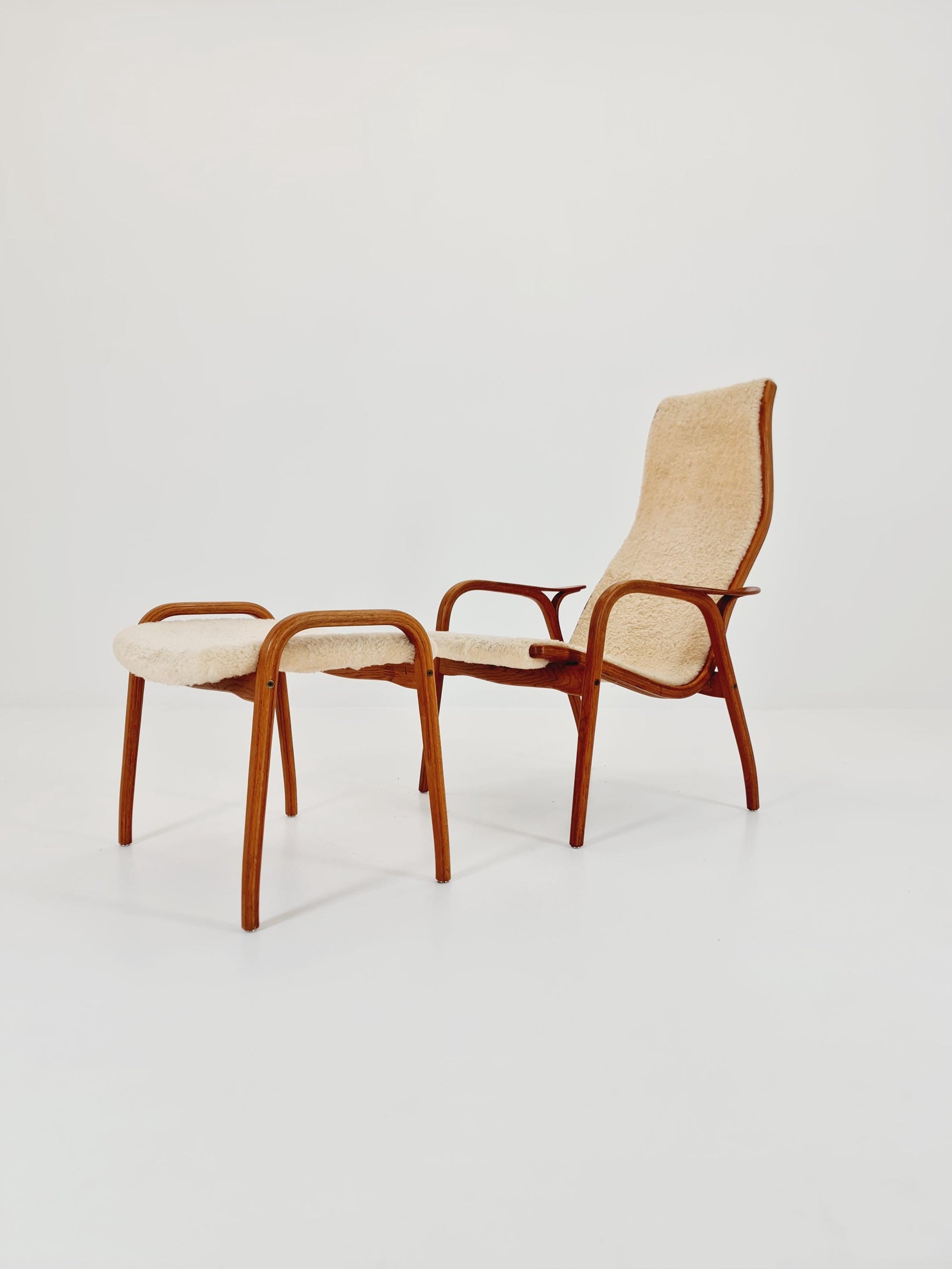 Mid century Lamino Armchair and foot stool By Yngve Ekstöm For Swedese 1960