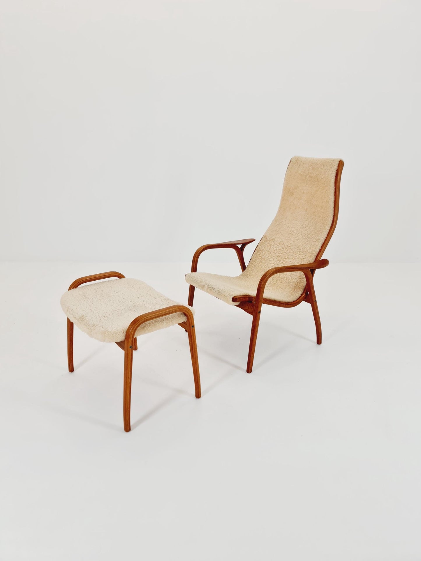 Mid century Lamino Armchair and foot stool By Yngve Ekstöm For Swedese 1960