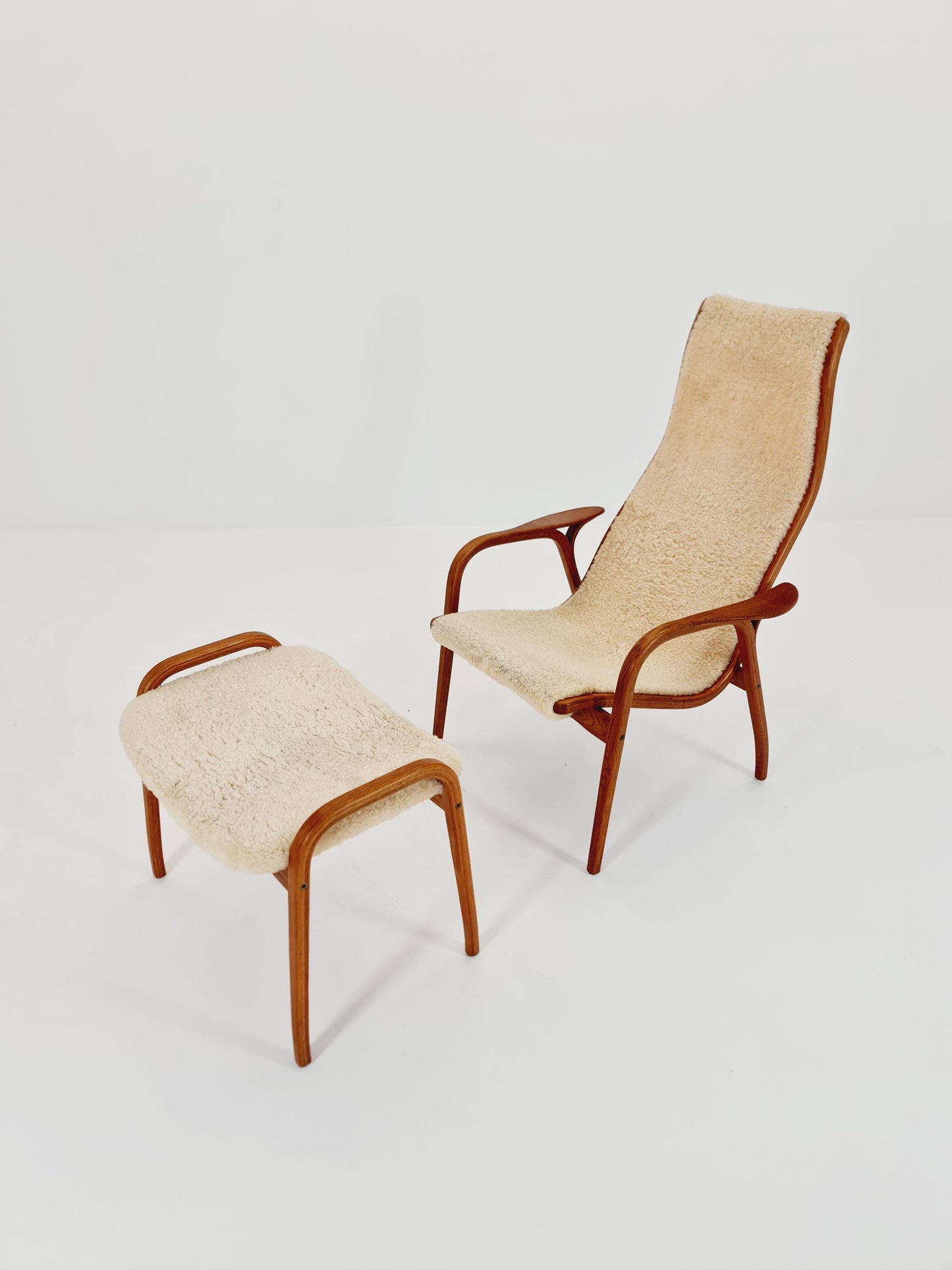 Mid century Lamino Armchair and foot stool By Yngve Ekstöm For Swedese 1960