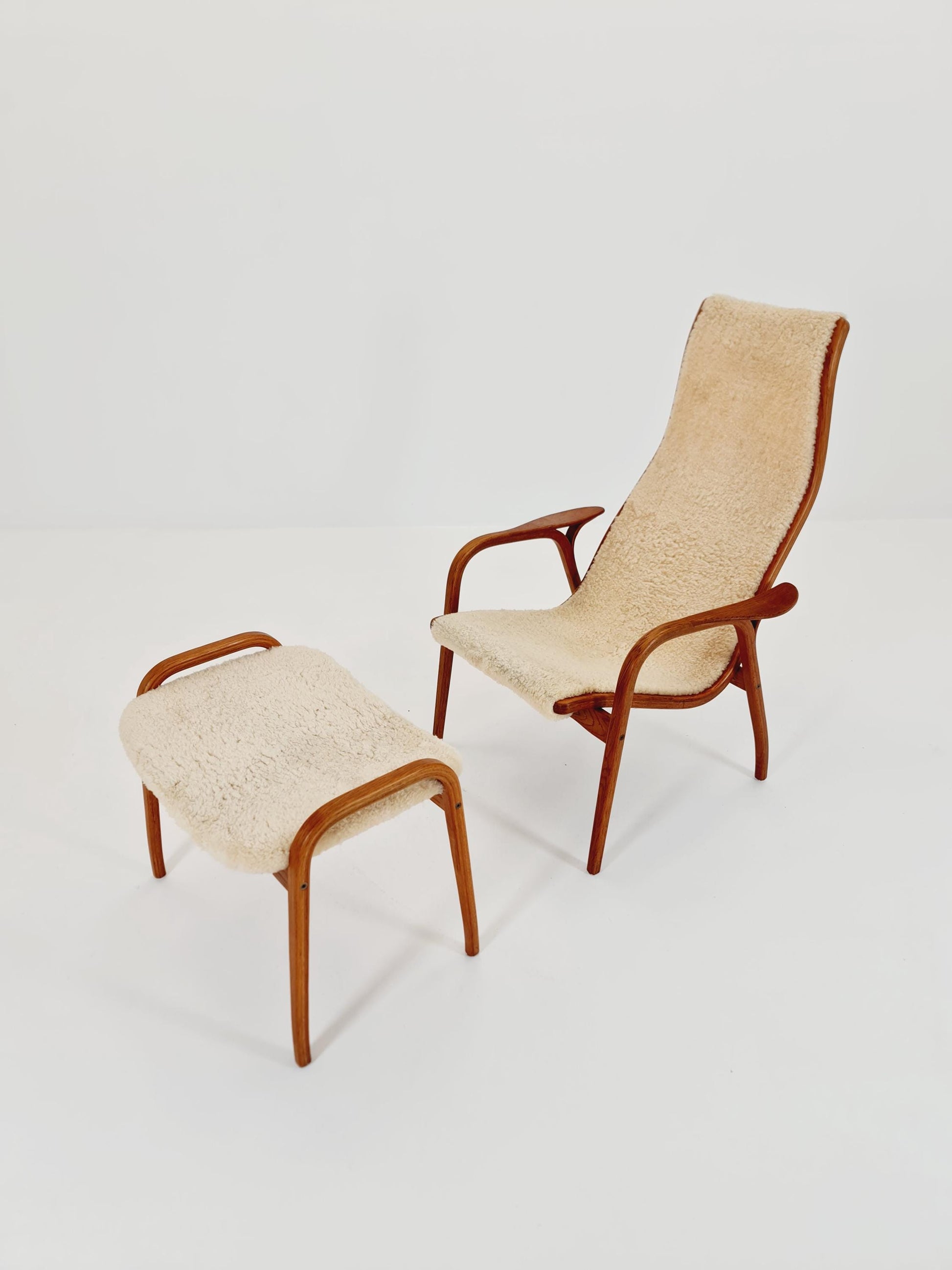 Mid century Lamino Armchair and foot stool By Yngve Ekstöm For Swedese 1960