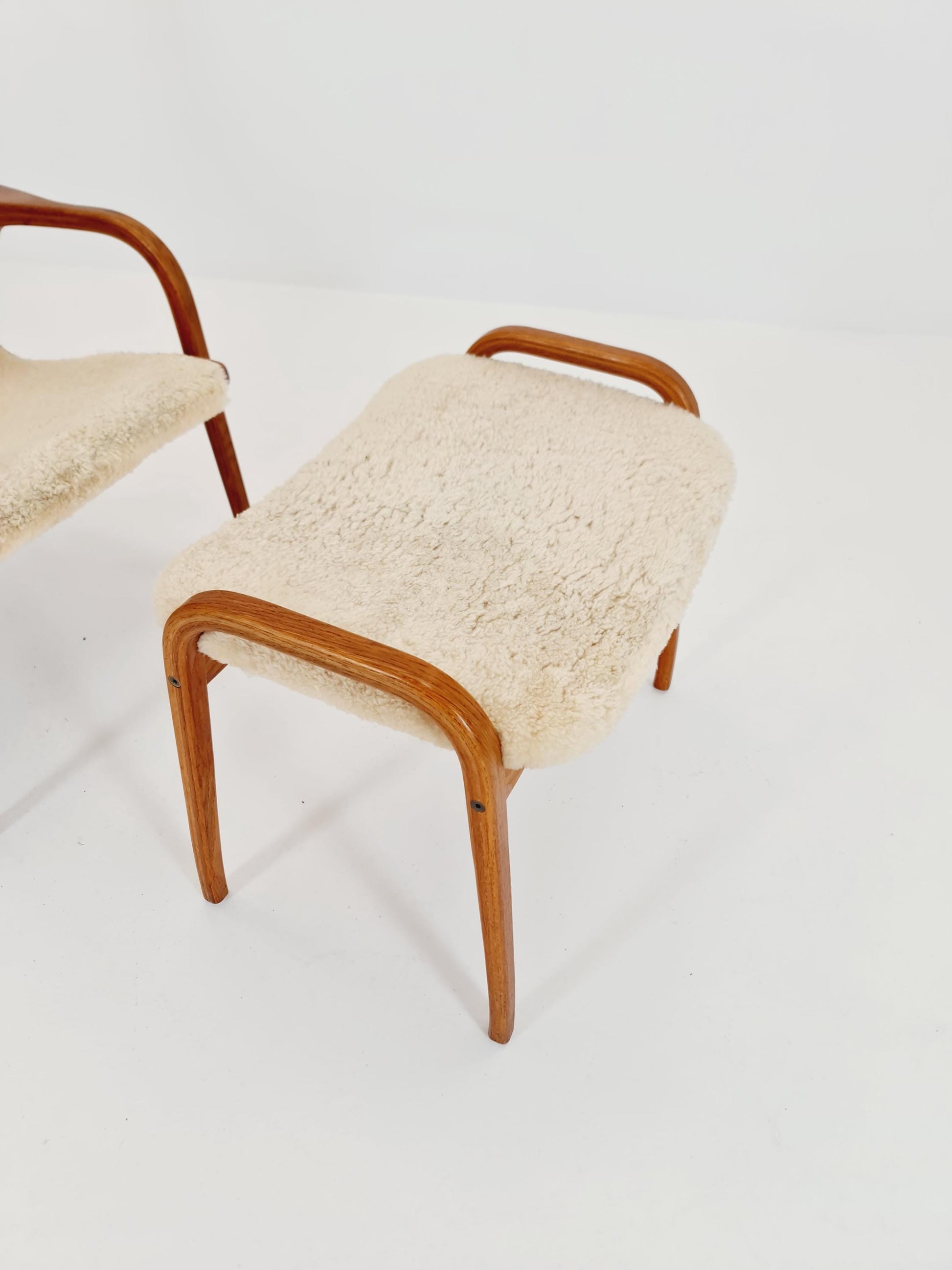 Mid century Lamino Armchair and foot stool By Yngve Ekstöm For Swedese 1960