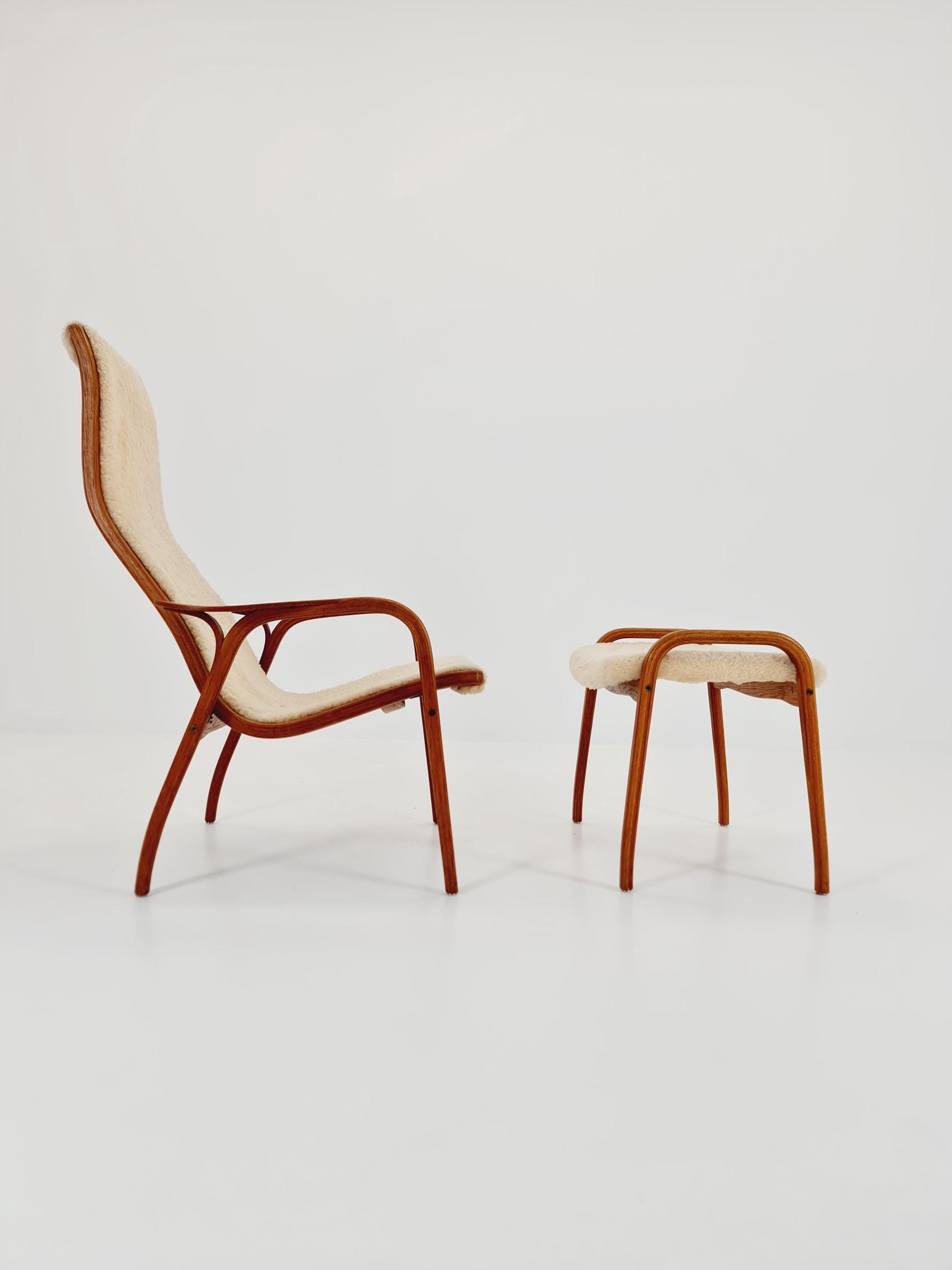 Mid century Lamino Armchair and foot stool By Yngve Ekstöm For Swedese 1960