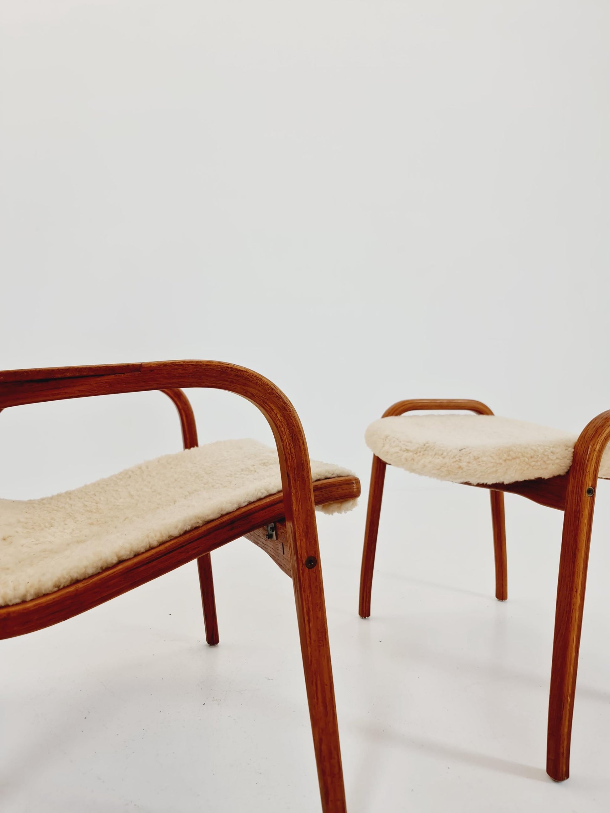 Mid century Lamino Armchair and foot stool By Yngve Ekstöm For Swedese 1960