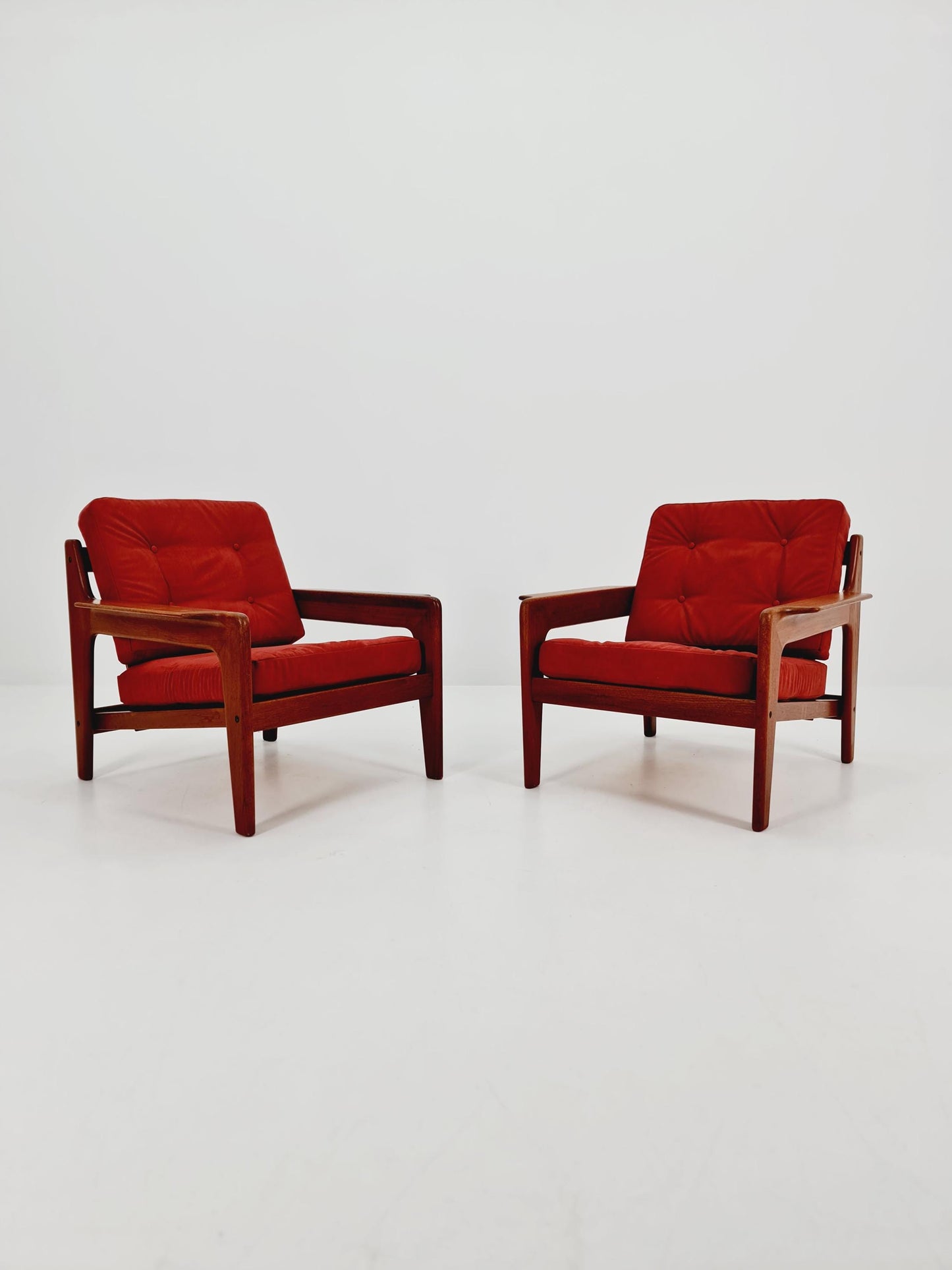 Mid century teak easy lounge chairs by Arne Wahl Iversen for Komfort ,Set of 2 1960s