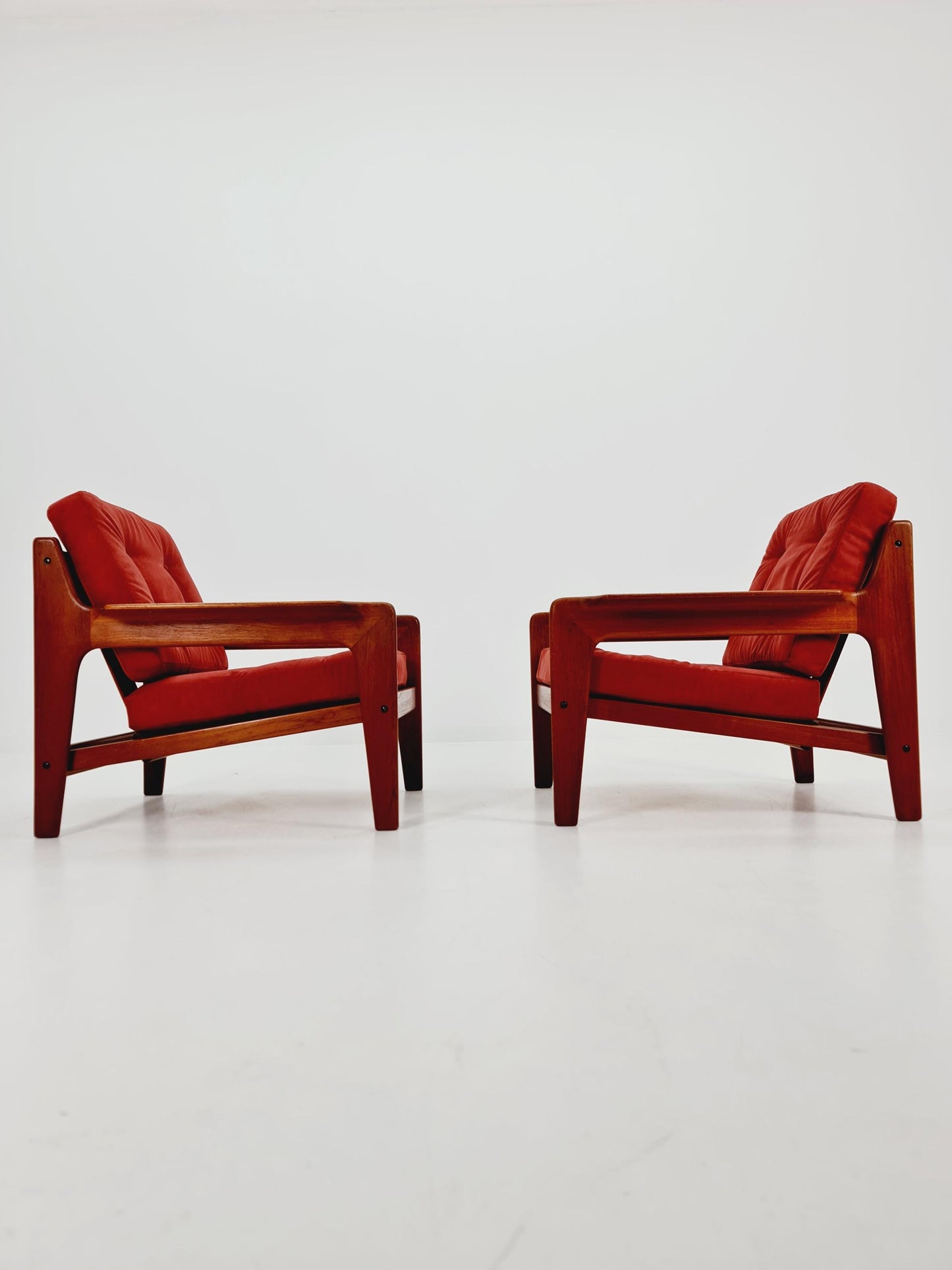 Mid century teak easy lounge chairs by Arne Wahl Iversen for Komfort ,Set of 2 1960s