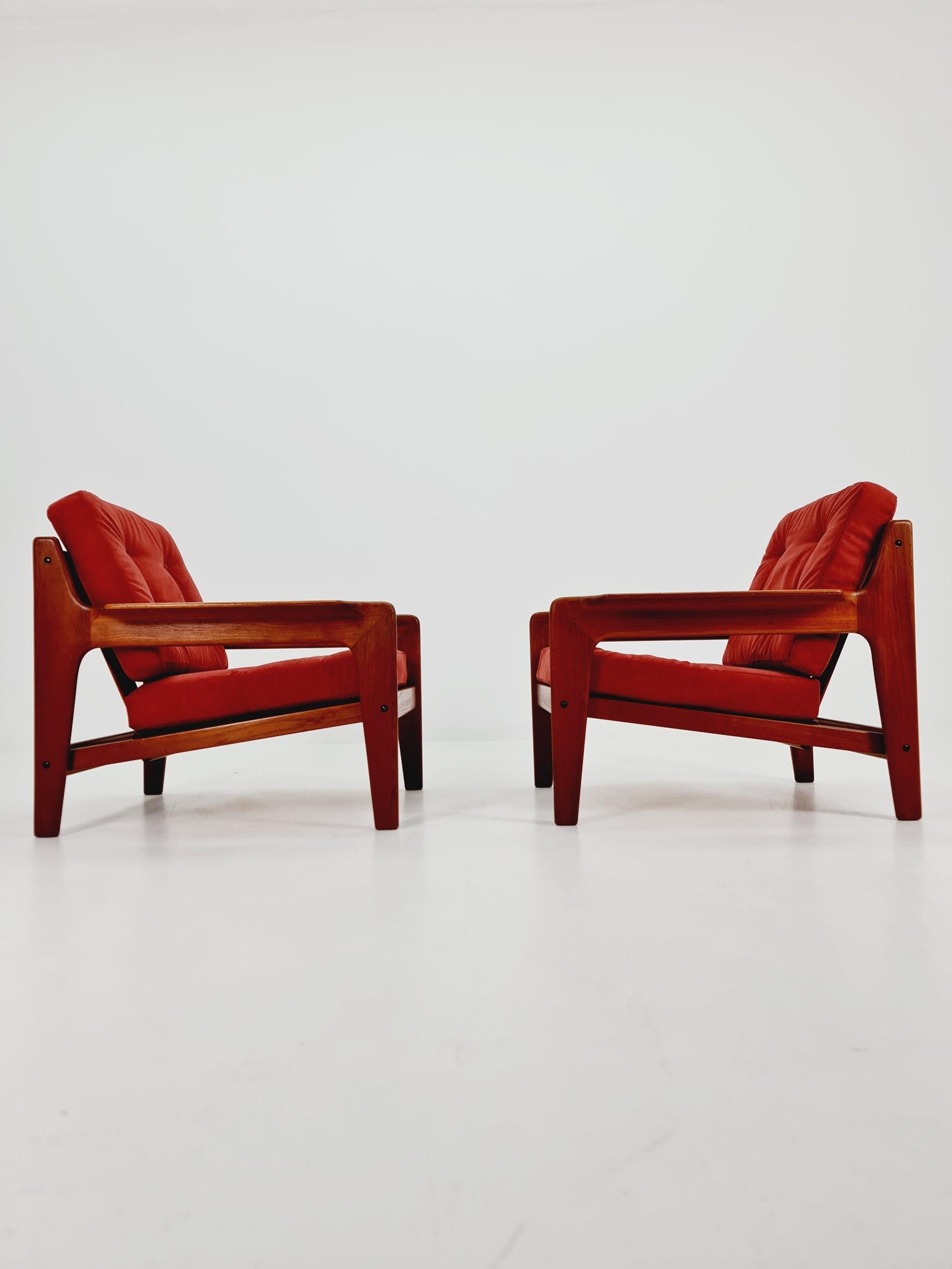 Mid century teak easy lounge chairs by Arne Wahl Iversen for Komfort ,Set of 2 1960s