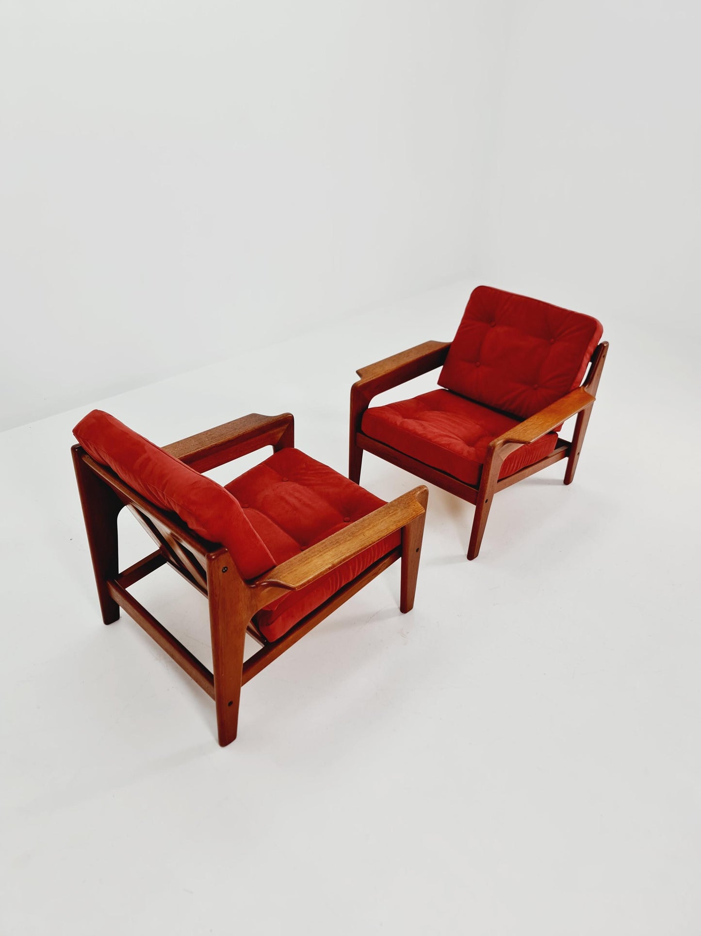 Mid century teak easy lounge chairs by Arne Wahl Iversen for Komfort ,Set of 2 1960s