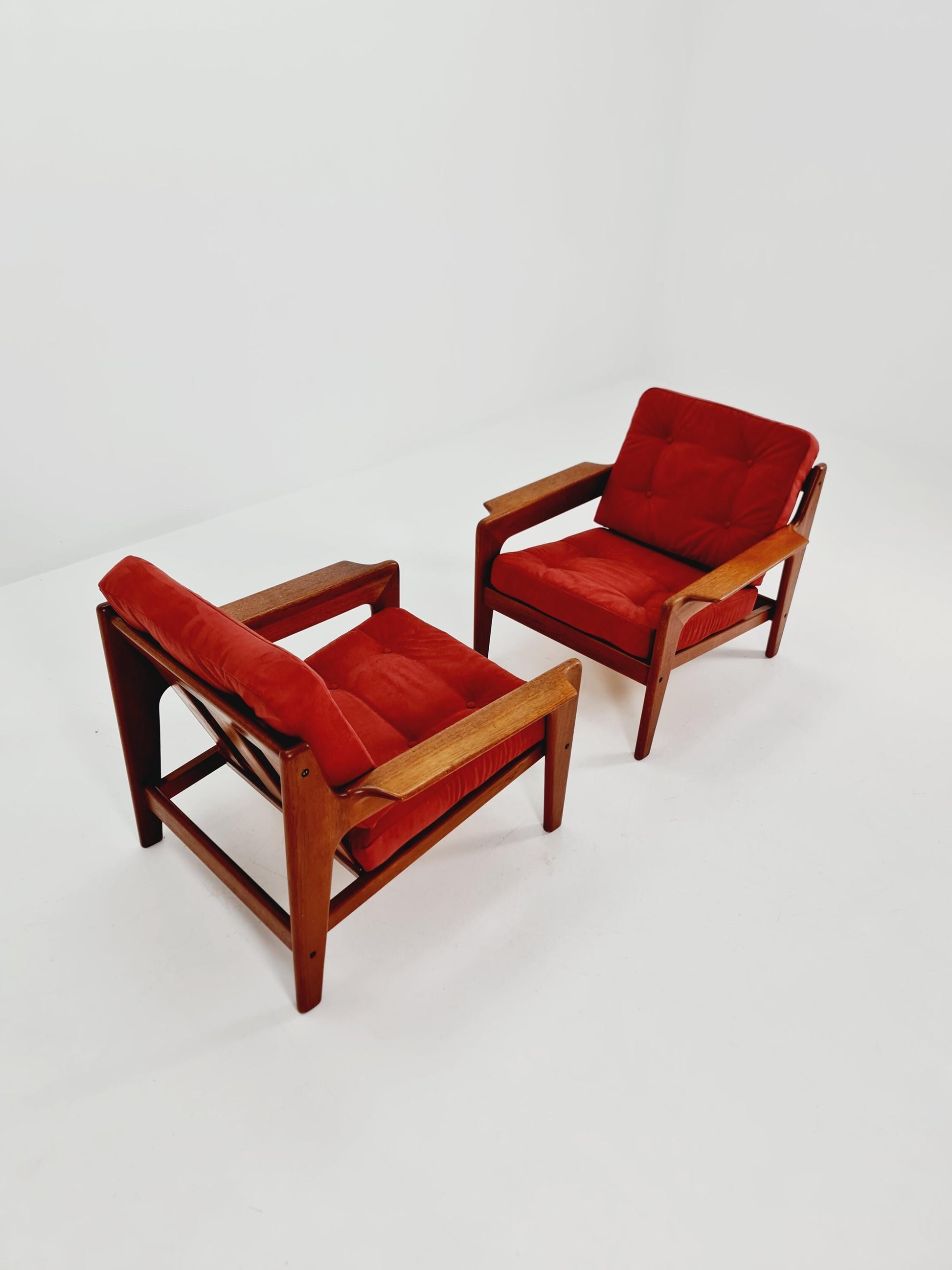 Mid century teak easy lounge chairs by Arne Wahl Iversen for Komfort ,Set of 2 1960s
