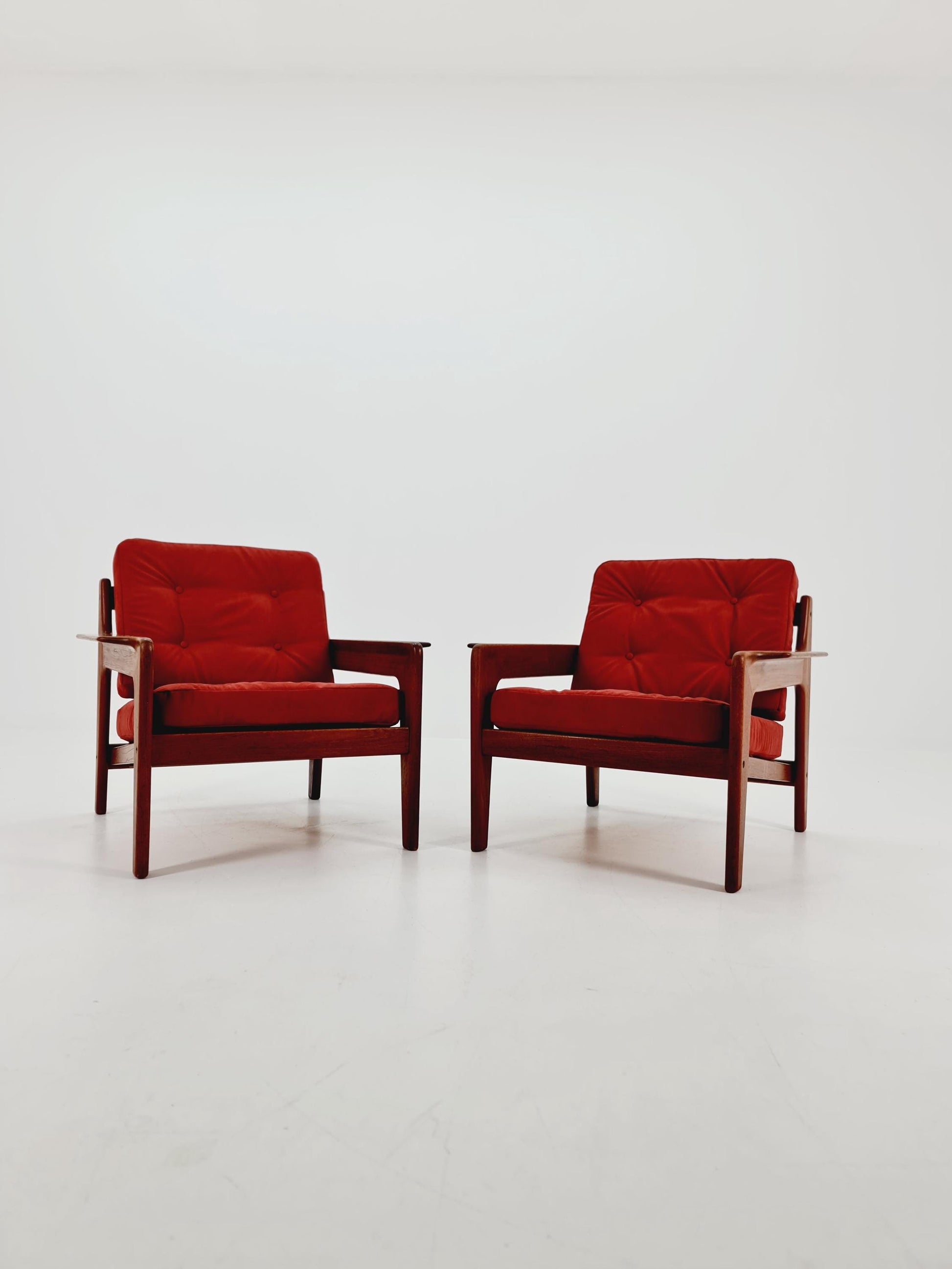 Mid century teak easy lounge chairs by Arne Wahl Iversen for Komfort ,Set of 2 1960s