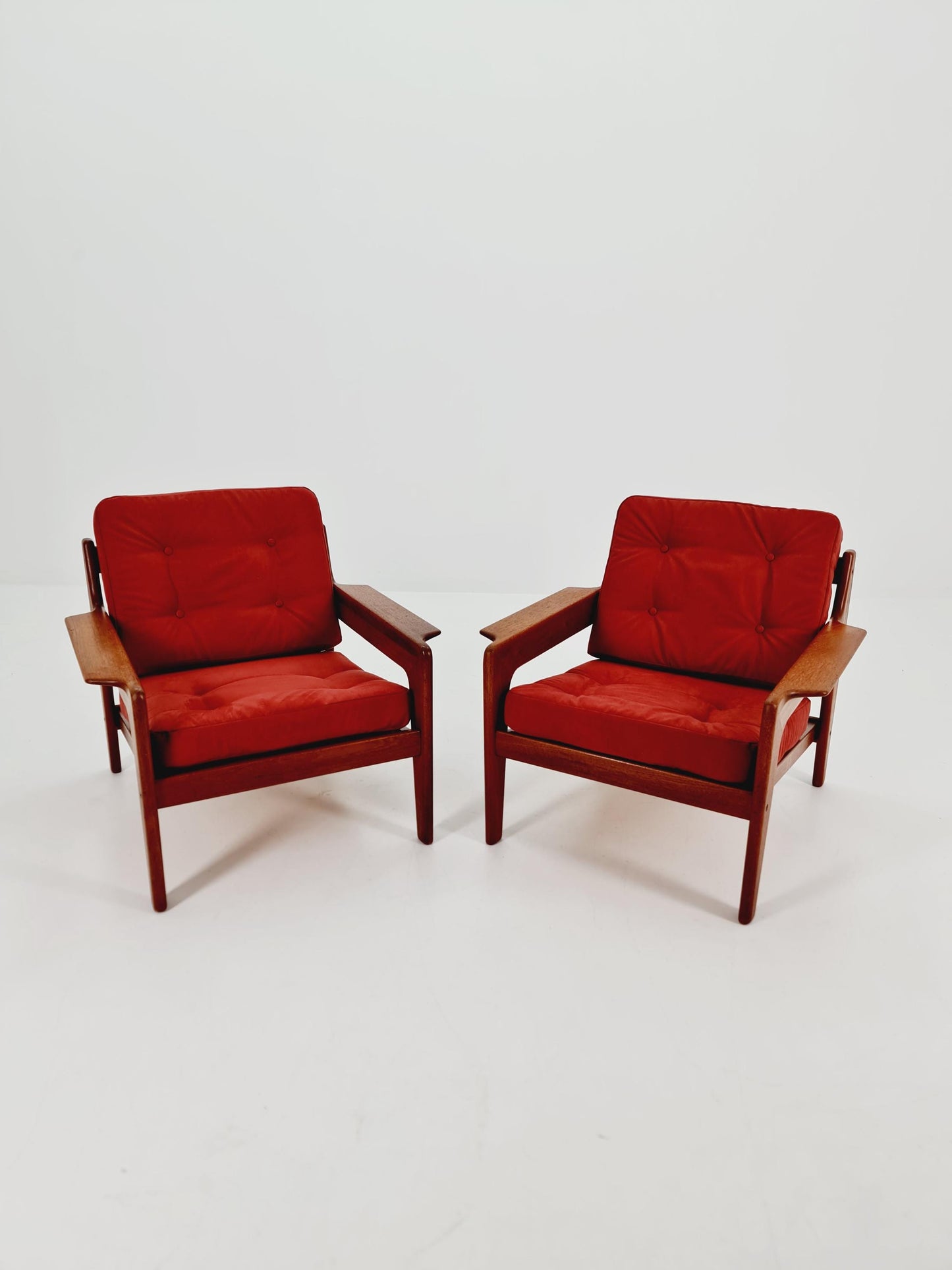 Mid century teak easy lounge chairs by Arne Wahl Iversen for Komfort ,Set of 2 1960s