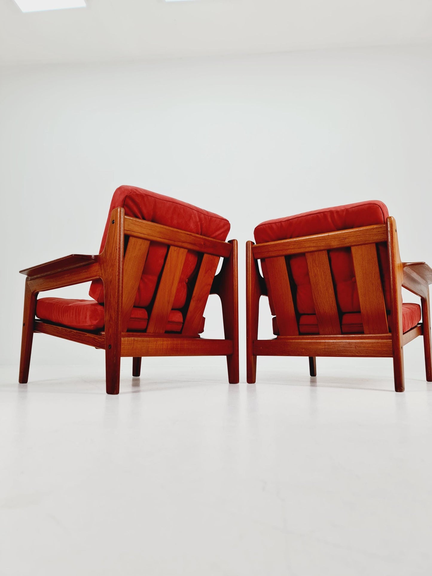 Mid century teak easy lounge chairs by Arne Wahl Iversen for Komfort ,Set of 2 1960s