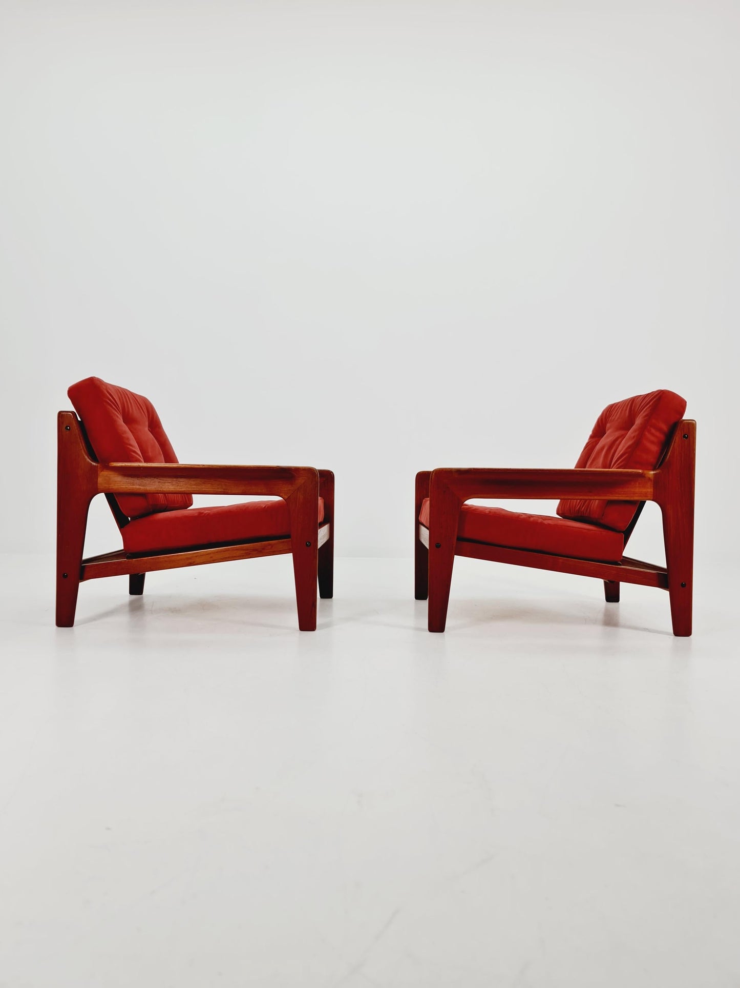 Mid century teak easy lounge chairs by Arne Wahl Iversen for Komfort ,Set of 2 1960s