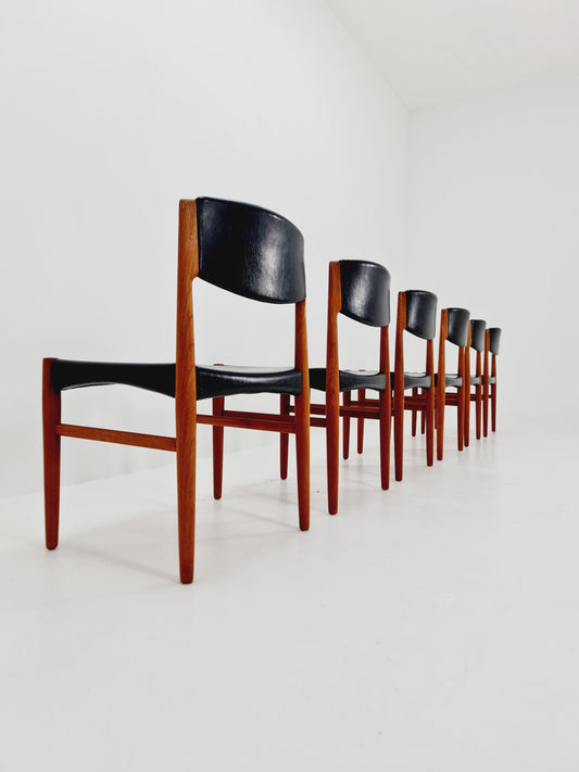 Vintage Danish teak dining chairs by Grete Jalk for Glostrup 1960s Set of 6