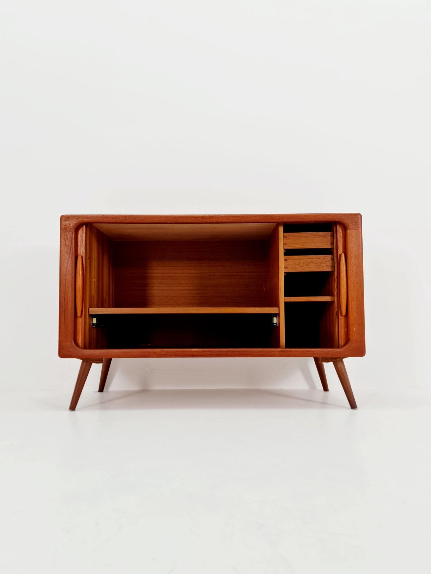 Mid century Solid Danish teak hallway cabinet, Record cabinet By Dyrlund 1960s