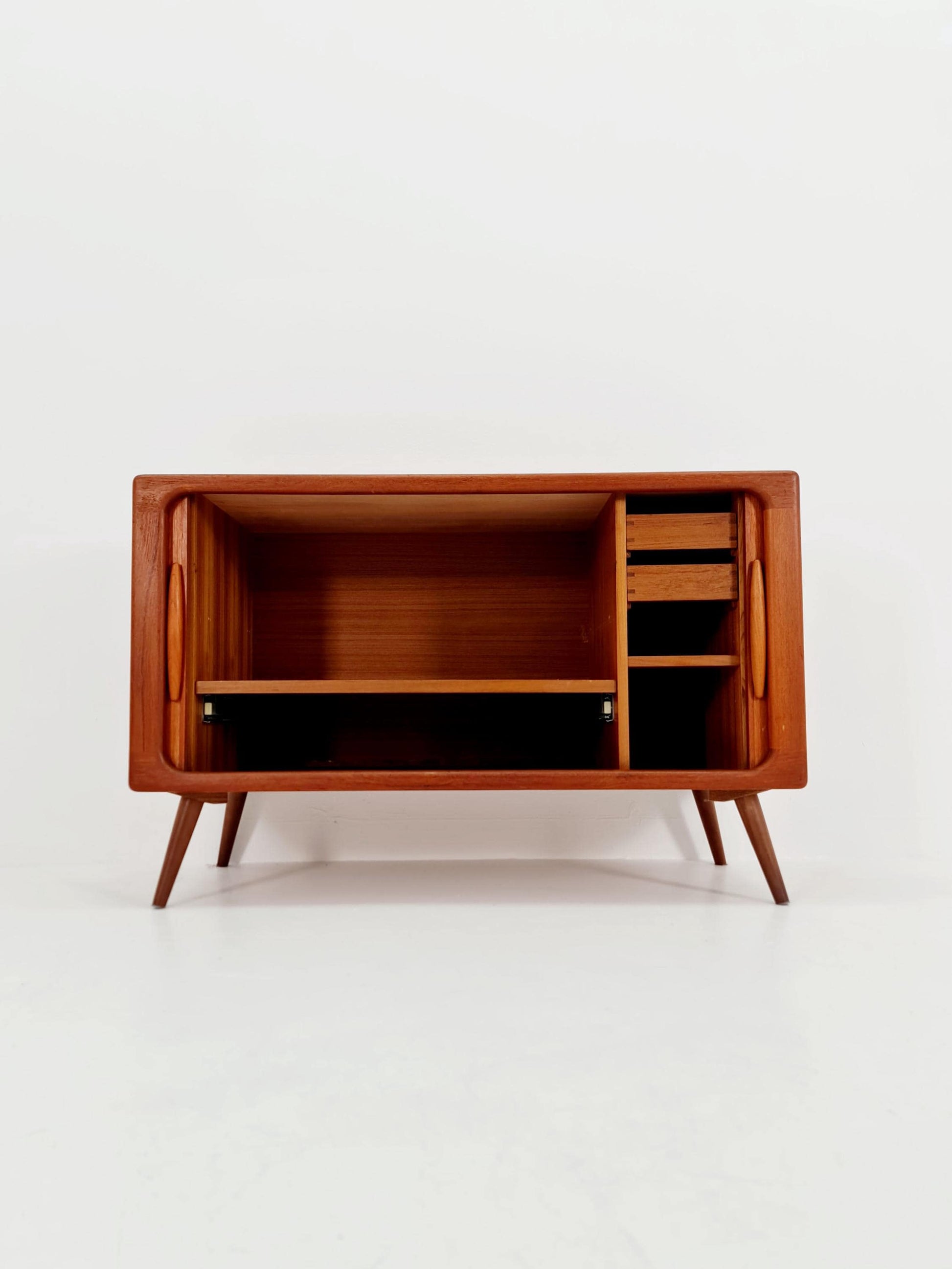Mid century Solid Danish teak hallway cabinet, Record cabinet By Dyrlund 1960s