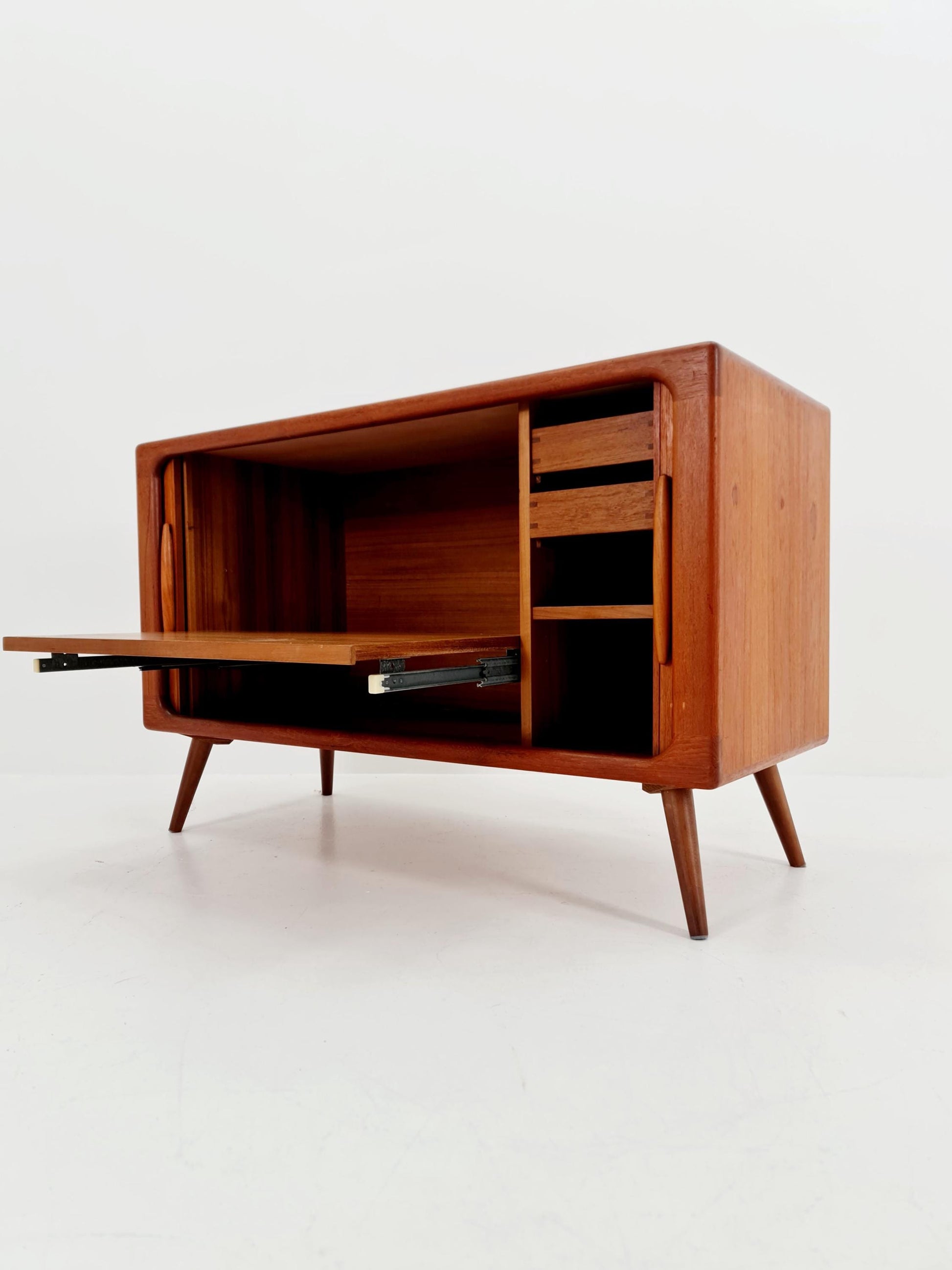 Mid century Solid Danish teak hallway cabinet, Record cabinet By Dyrlund 1960s
