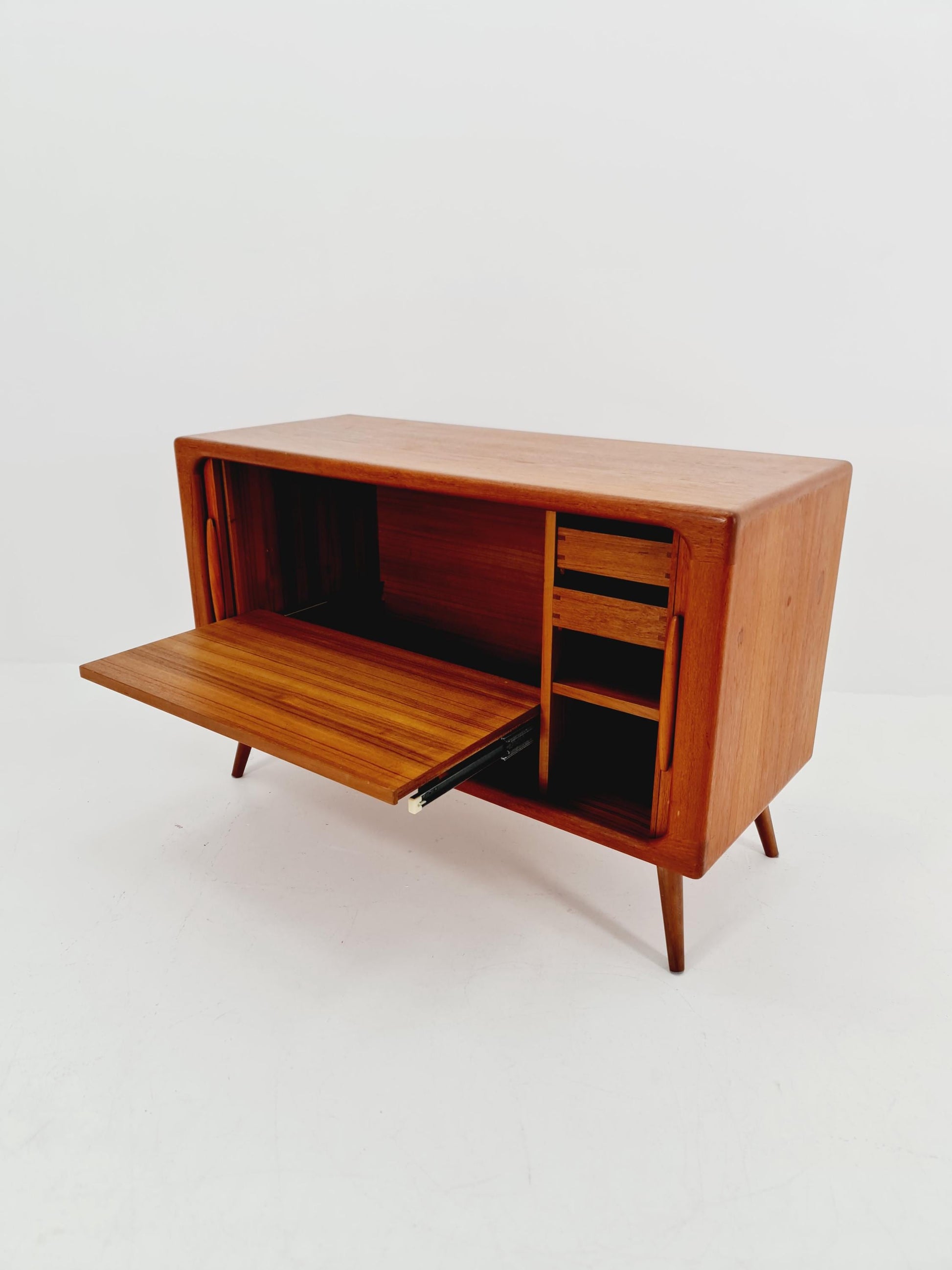 Mid century Solid Danish teak hallway cabinet, Record cabinet By Dyrlund 1960s