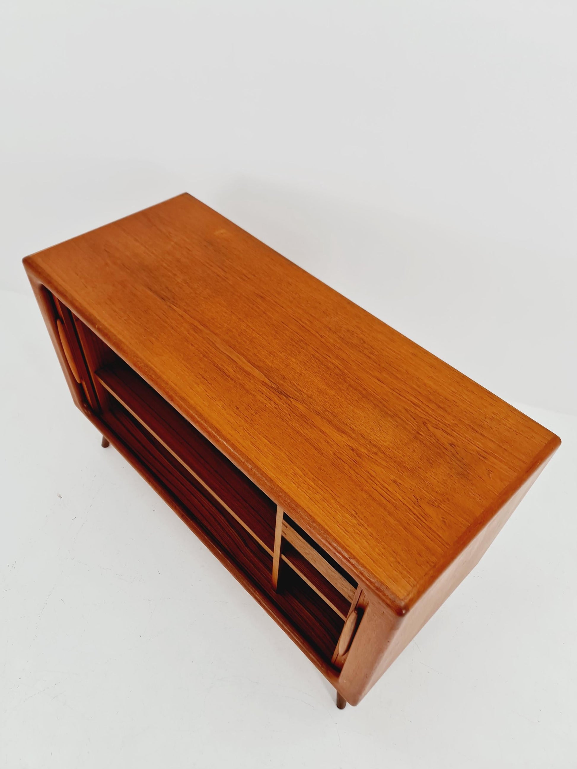 Mid century Solid Danish teak hallway cabinet, Record cabinet By Dyrlund 1960s