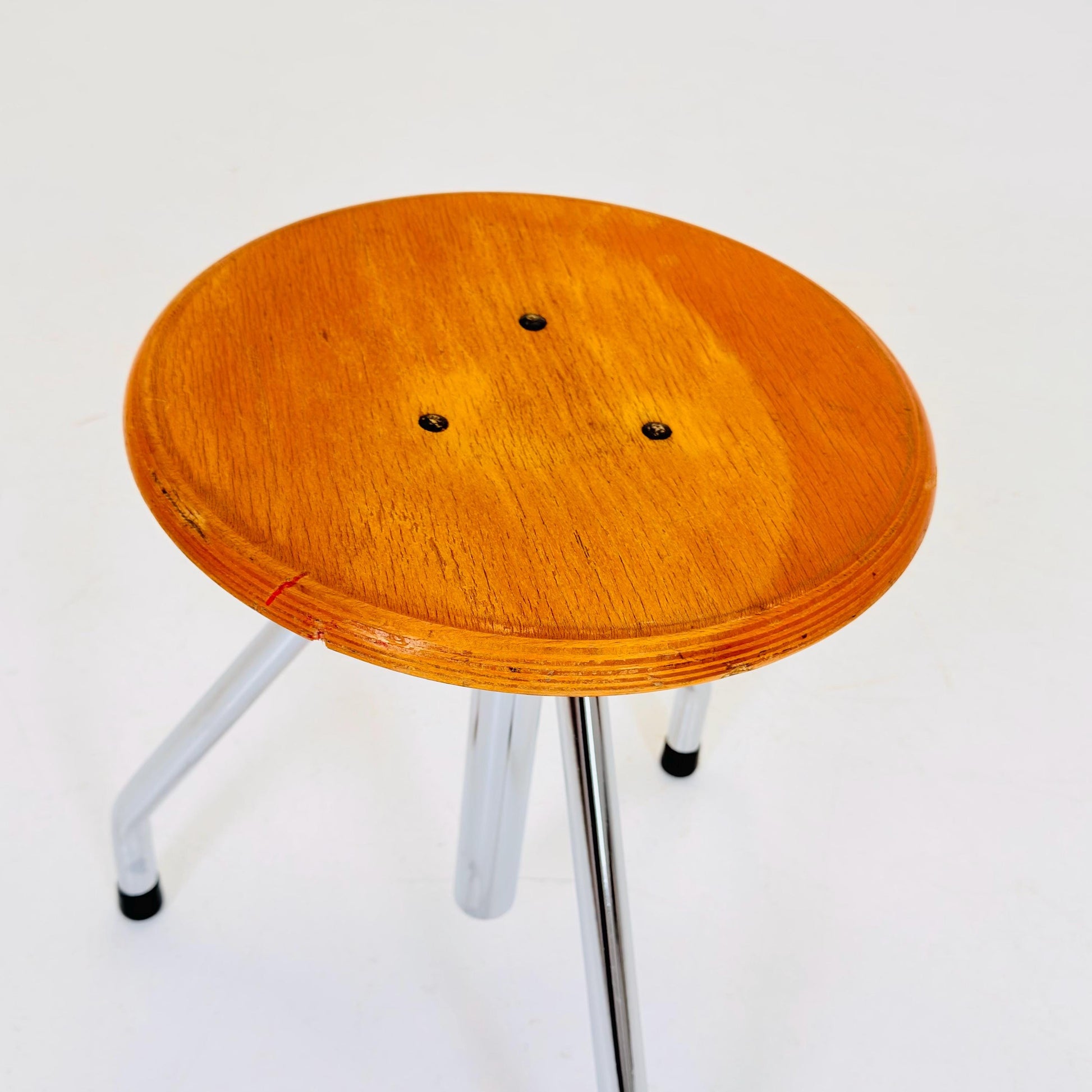 Mid Century Modern Industrial Tripod Stool 1980s Italy – Bauhaus Swivel Adjustable