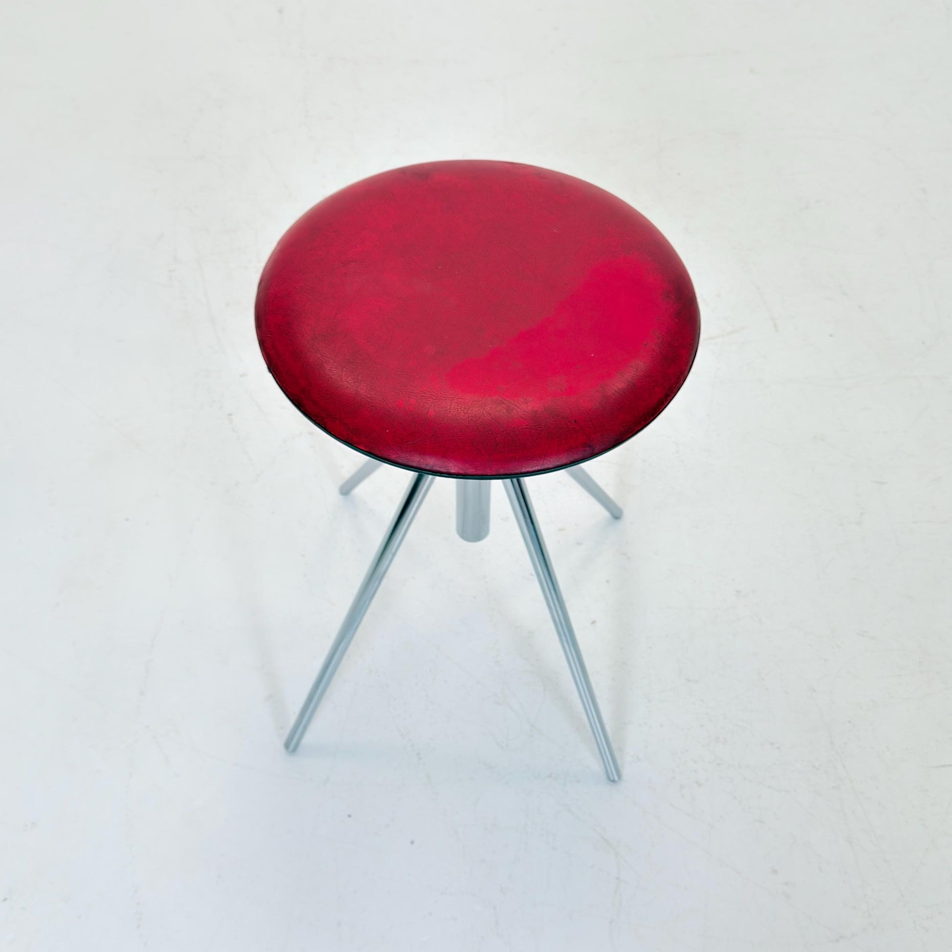 Mid Century Modern Industrial Tripod Stool 1980s Italy – Bauhaus Swivel Adjustable