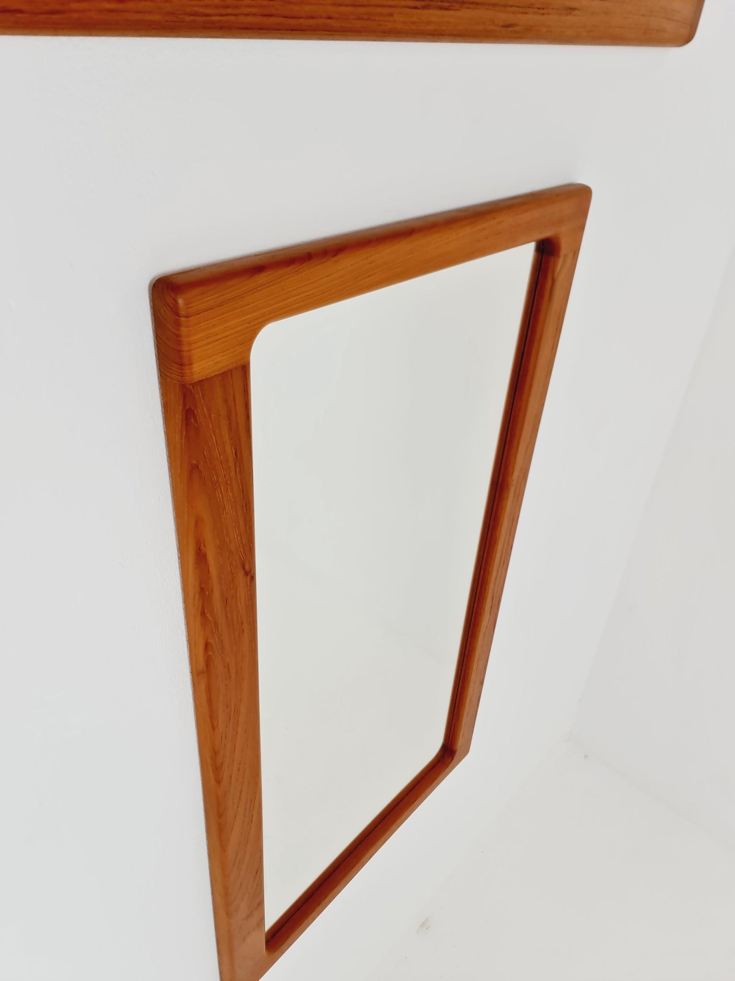 Mid century Danish Wardarobe Set with Mirror By Silkborg Møbelfabrik, teak wall coat rack 1960s