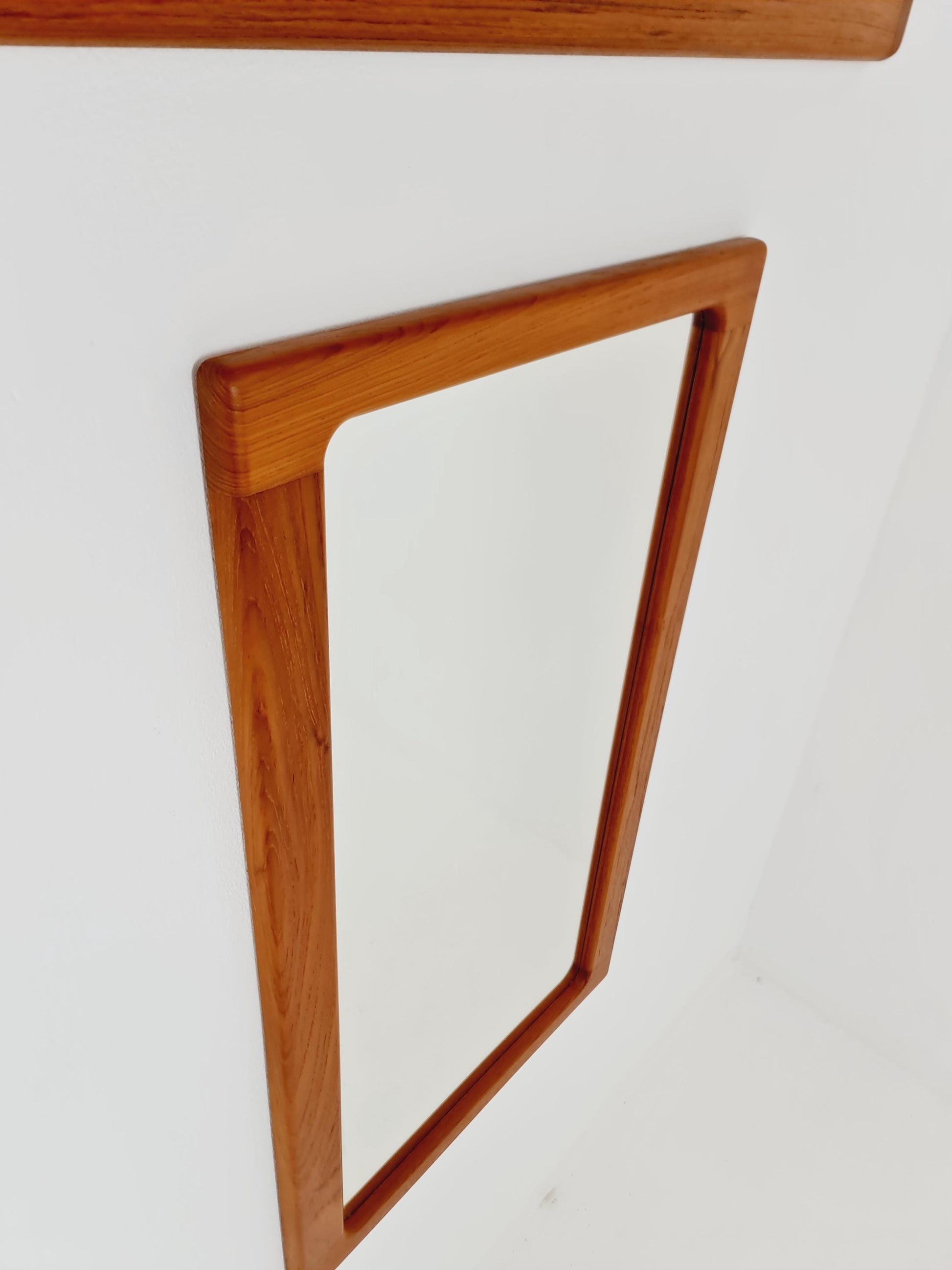 Mid century Danish Wardarobe Set with Mirror By Silkborg Møbelfabrik, teak wall coat rack 1960s