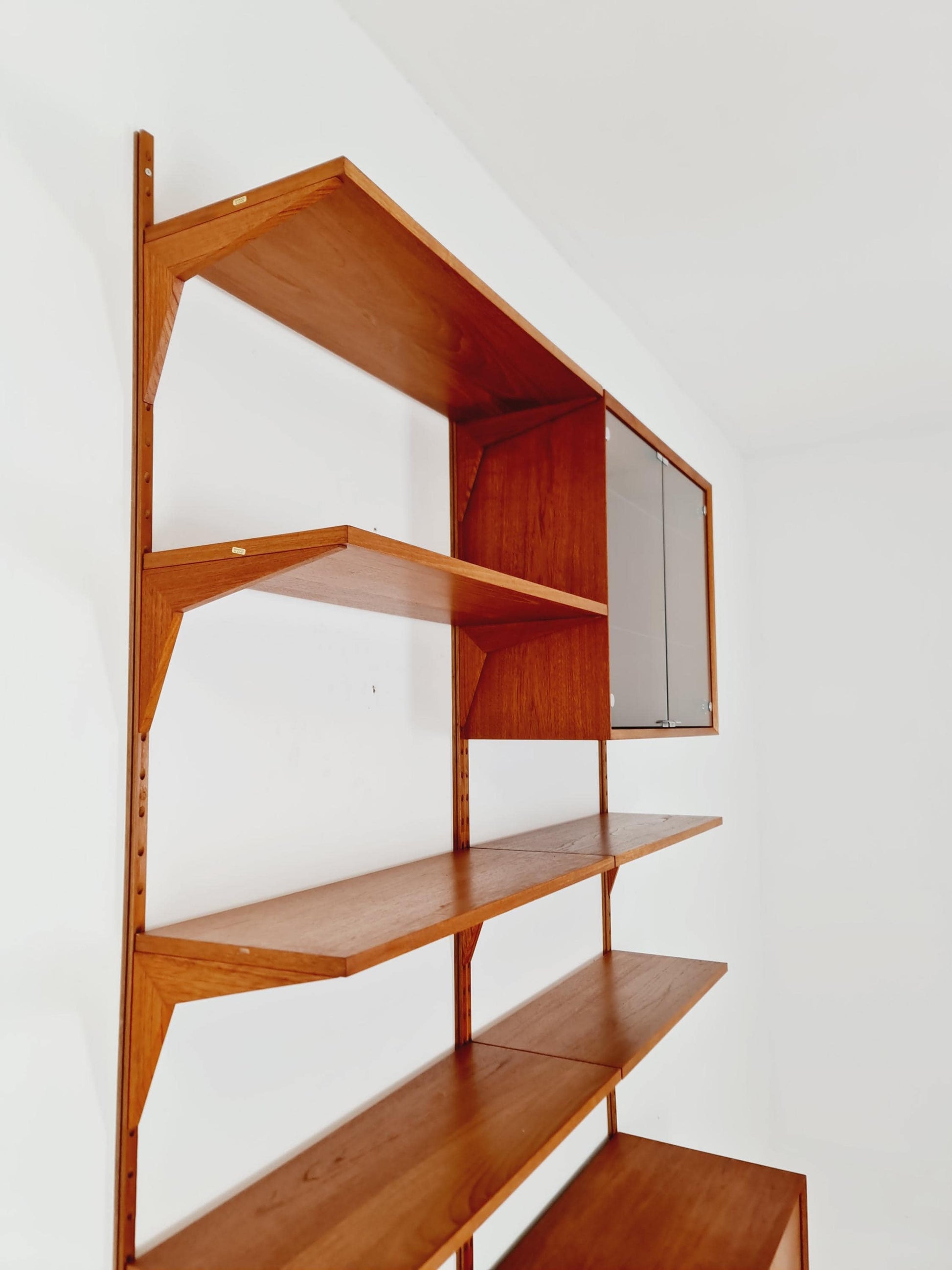 Mid century Danish Teak Wall Unit with cabinet /Desk and vitrine by Poul Cadovius for Royal,Denmark, 1960s