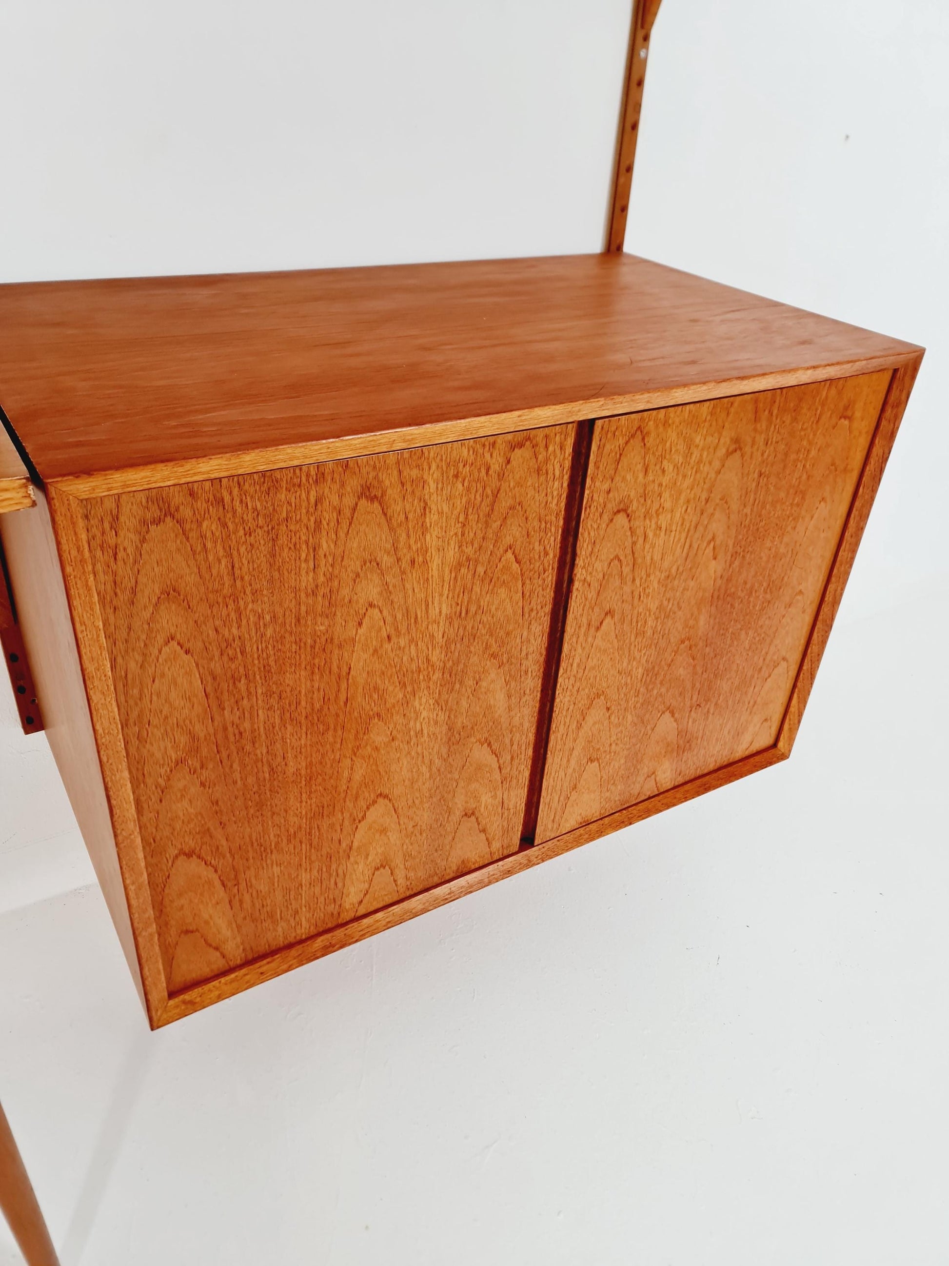Mid century Danish Teak Wall Unit with cabinet /Desk and vitrine by Poul Cadovius for Royal,Denmark, 1960s