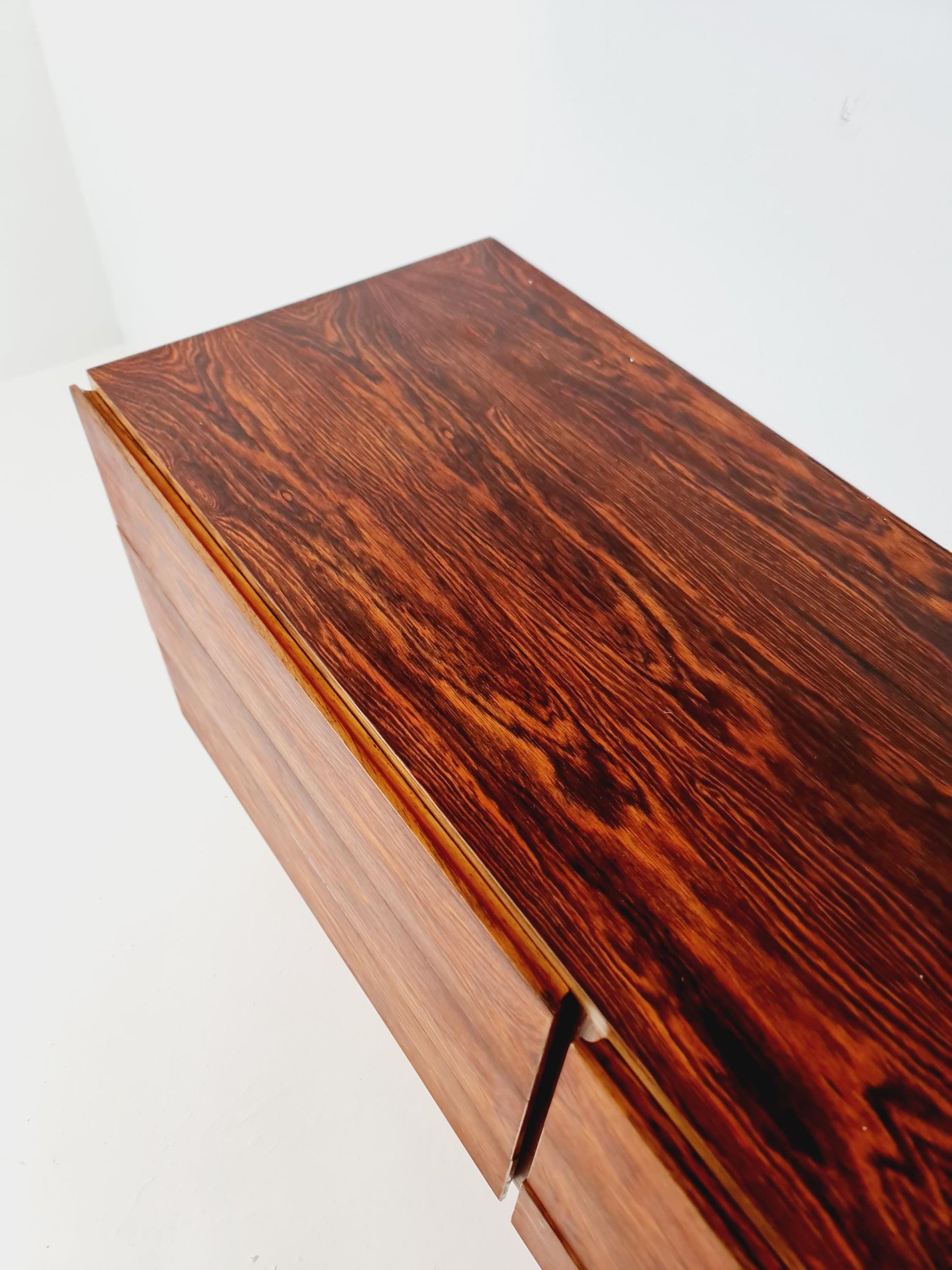 super Rare Mid-Century Modern Rosewood Wall Unit –with Record cabinet Floating Cabinet Set (4 Pieces)1960s