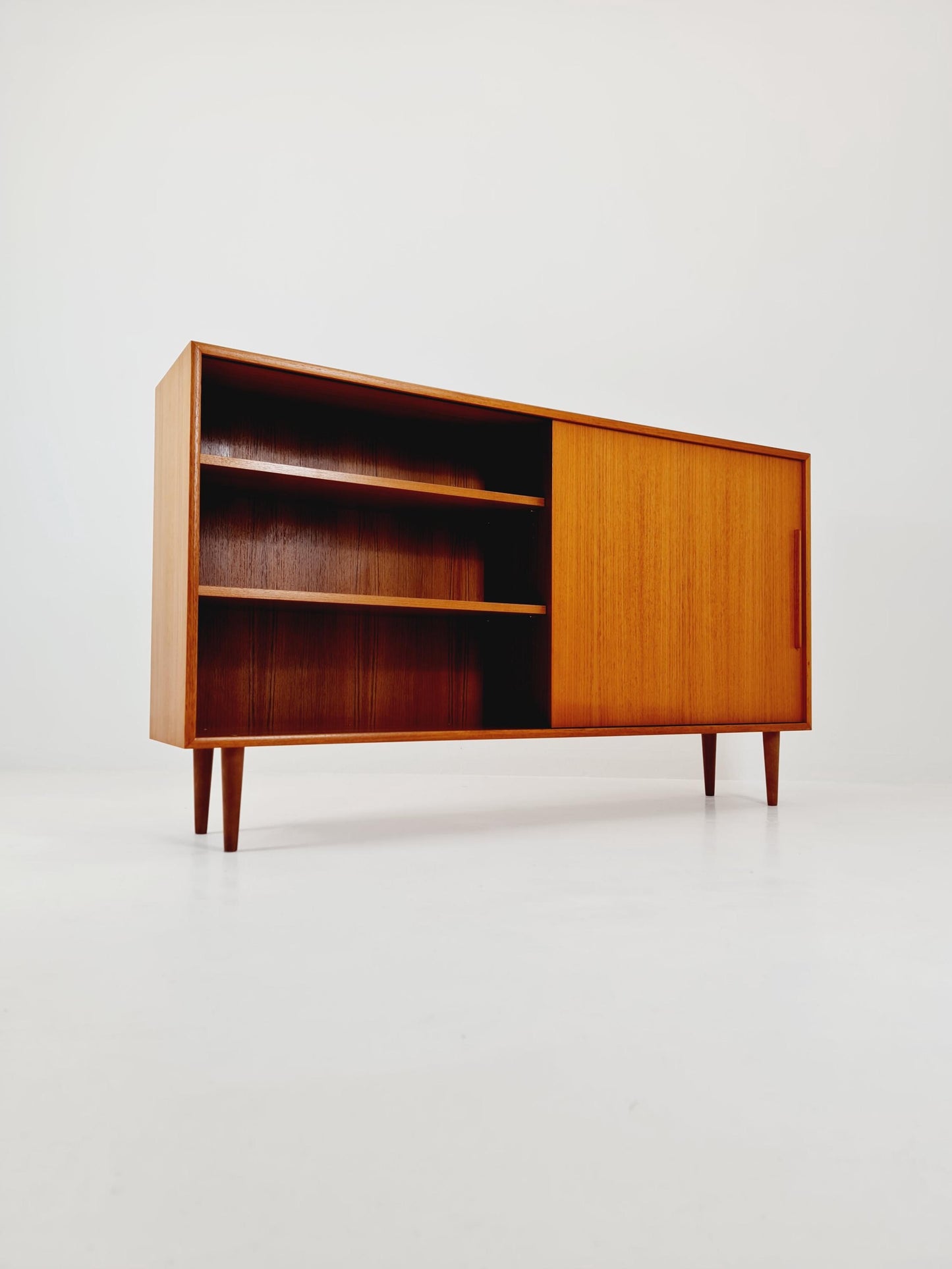Midcentury vintage Highboard teak German cabinet book case By WK Möbel ,1960s