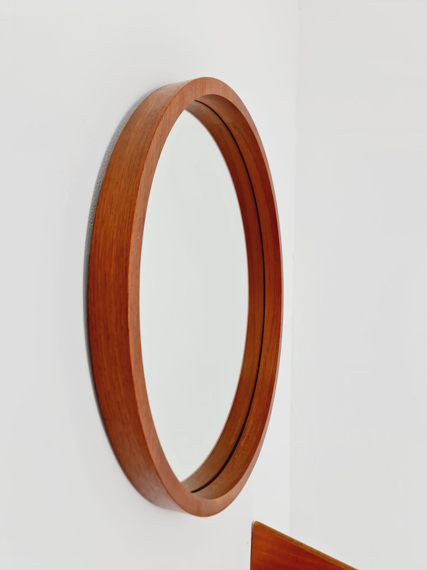Mid Century teak Danish teak Mirror with teak shelf , 60s